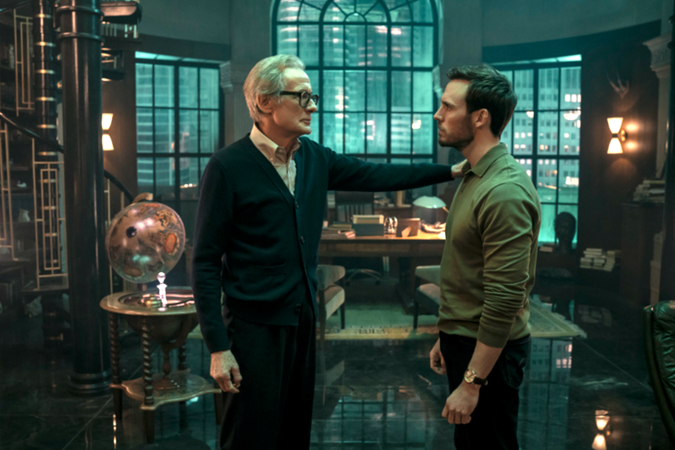 <p>Bill Nighy and Sam Claflin in Lazarus</p>