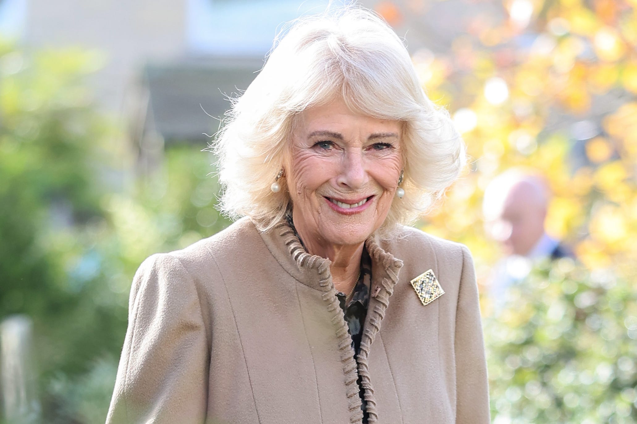 Queen Camilla during her visit to The Poppy Project, a display of knitted and crocheted poppies created to mark the 80th anniversary of the end of the Second World War, at St Bartholomew’s Church in Corsham, Wiltshire (Chris Jackson/PA)