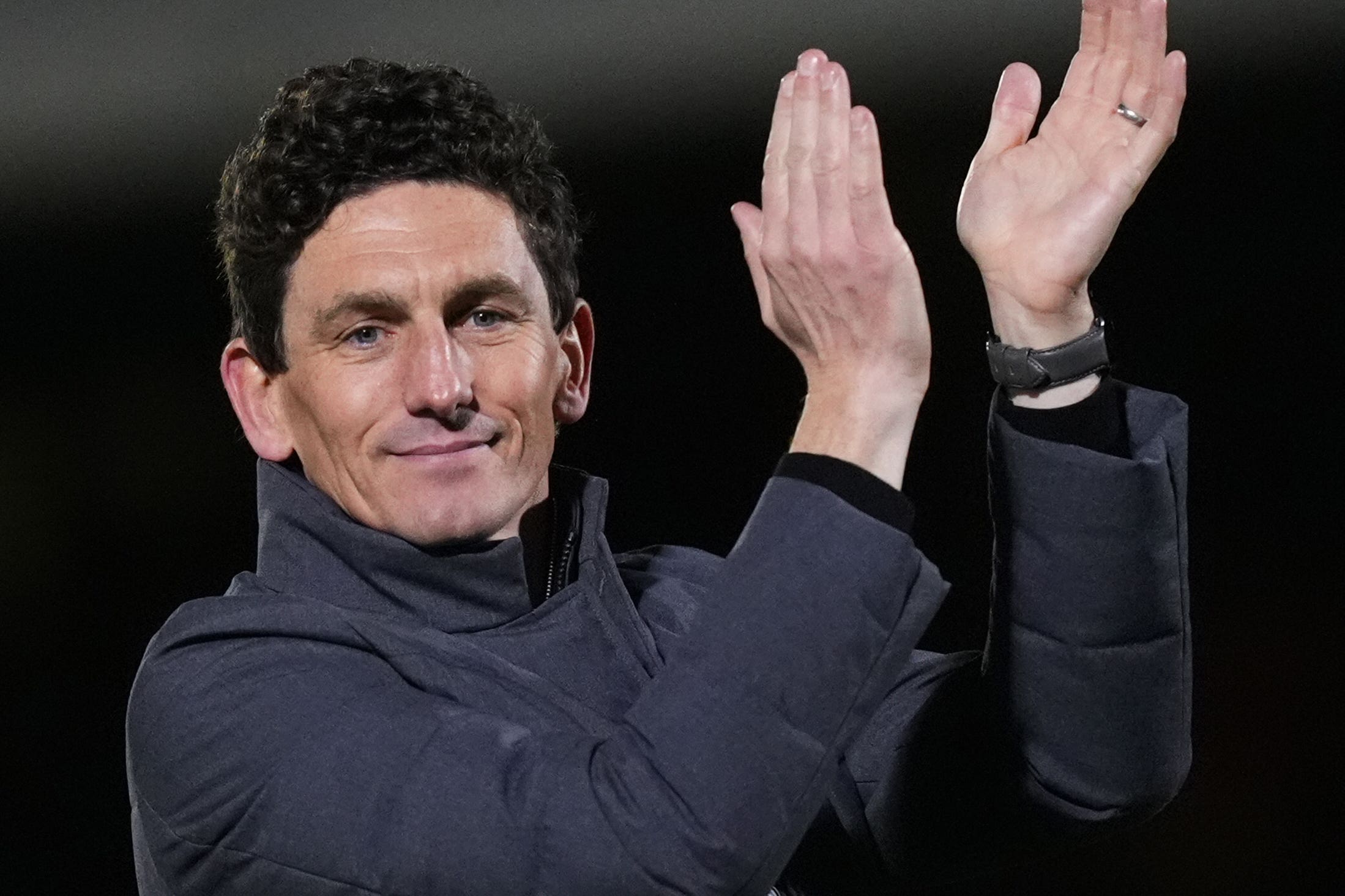 Brentford manager Keith Andrews applauds the fans (Mike Egerton/PA)