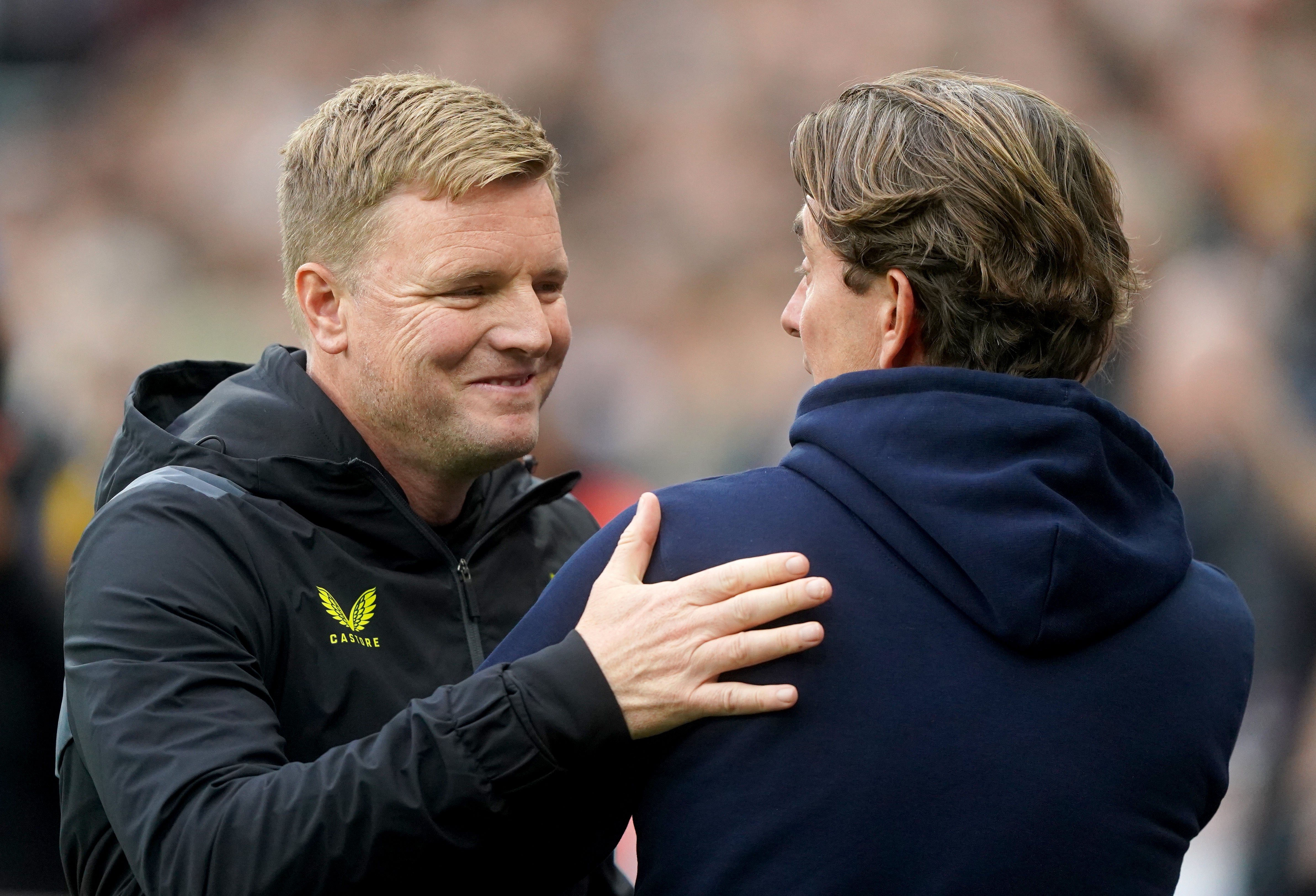 Thomas Frank (right) is an admirer of Eddie Howe