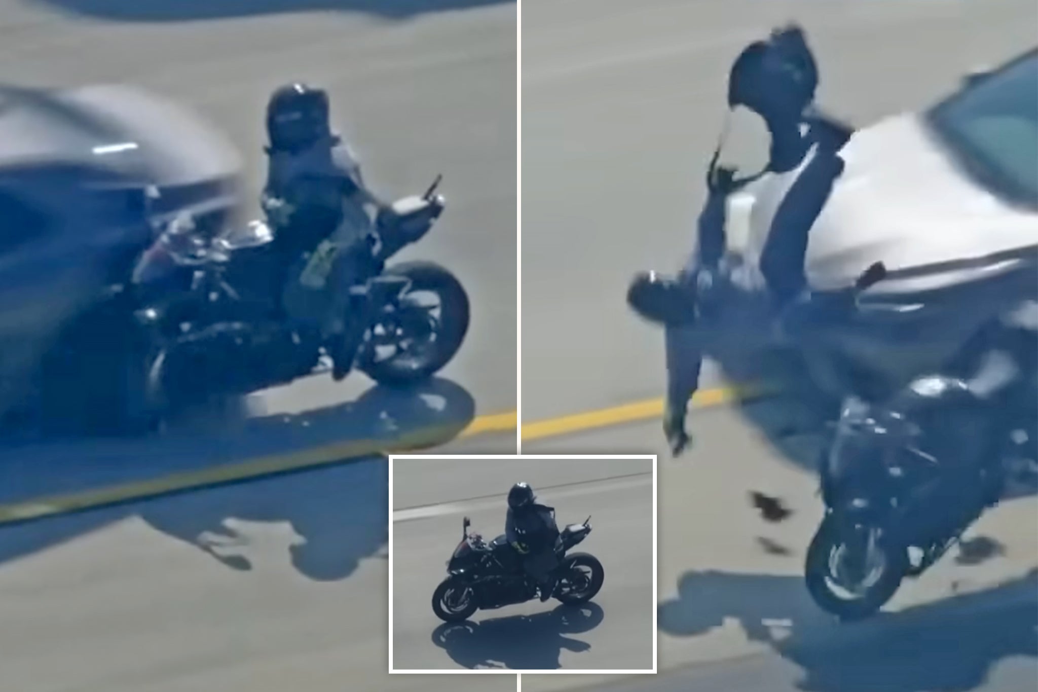 A motorcyclist led cops on a high speed chase on an L.A. freeway