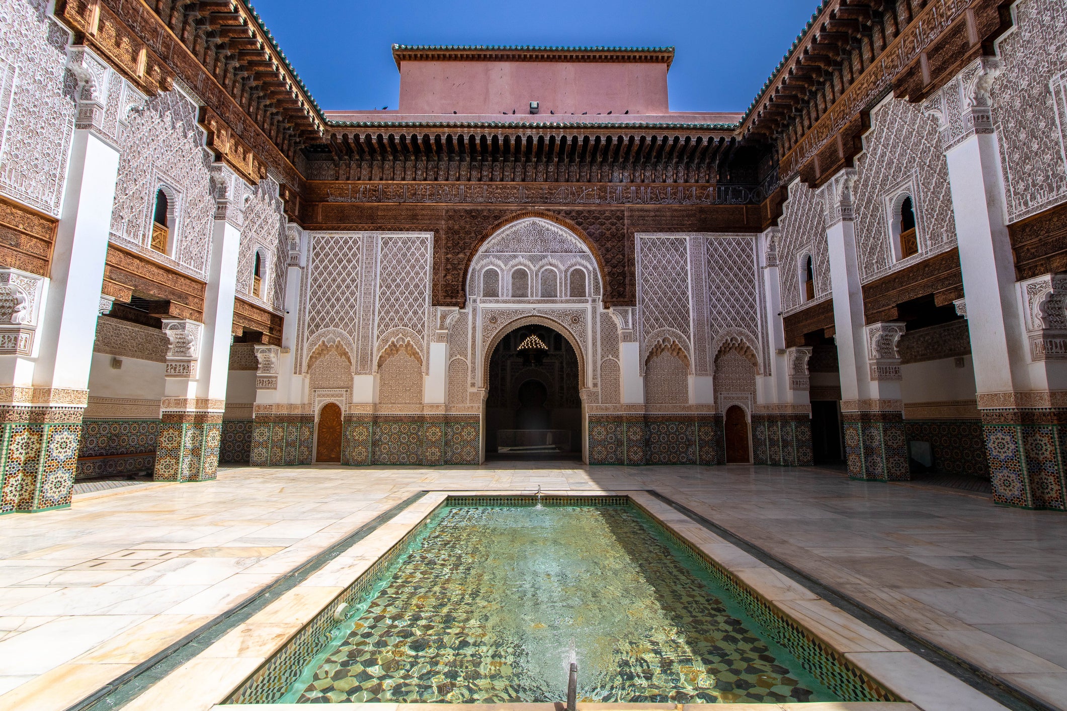 Riad Berbere is around the corner from the historic Madrasa Ben Youssef college, pictured here
