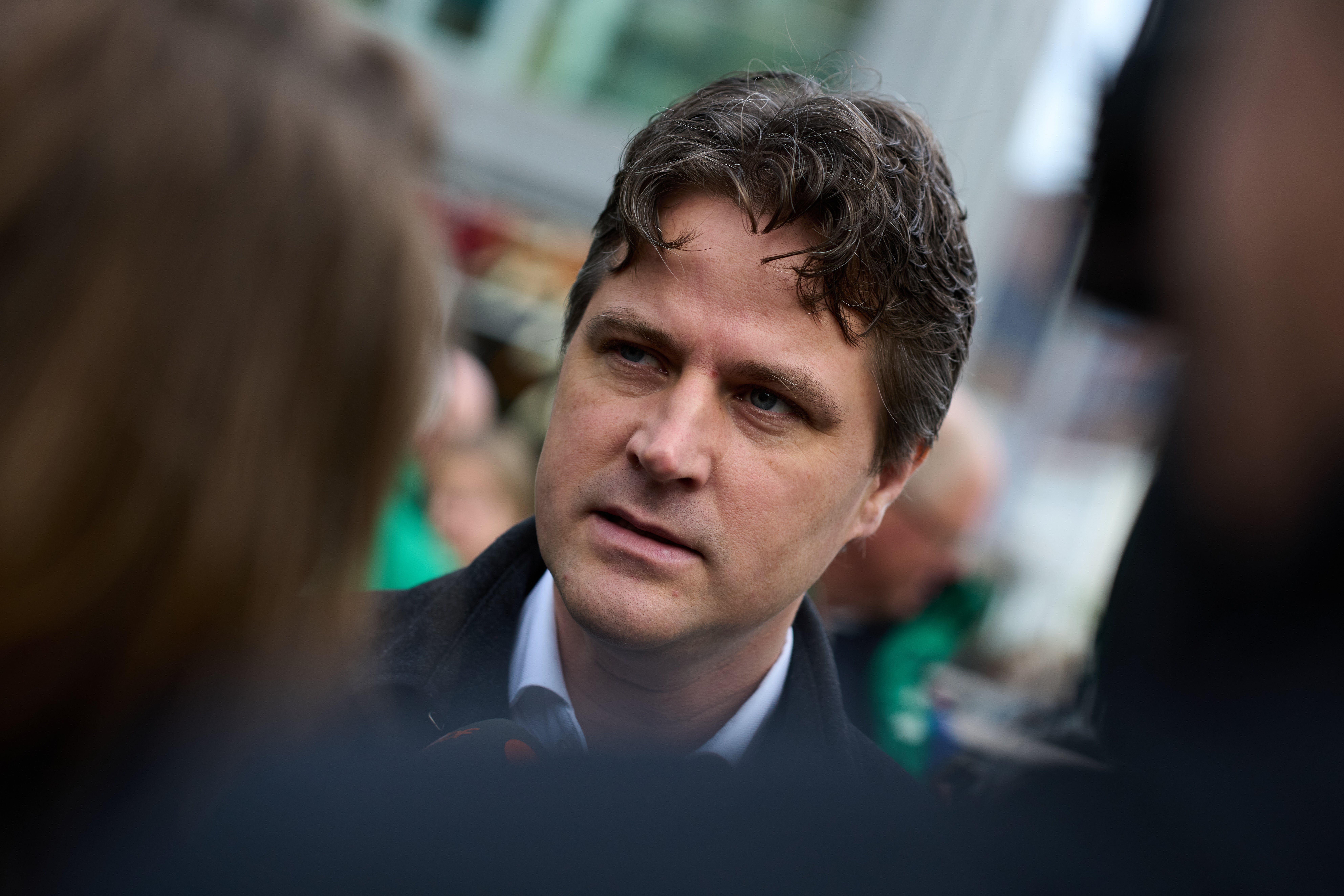 Henri Bontenbal, party leader of the Christian Democratic Appeal, CDA, campaigns in Rotterdam, Netherlands.