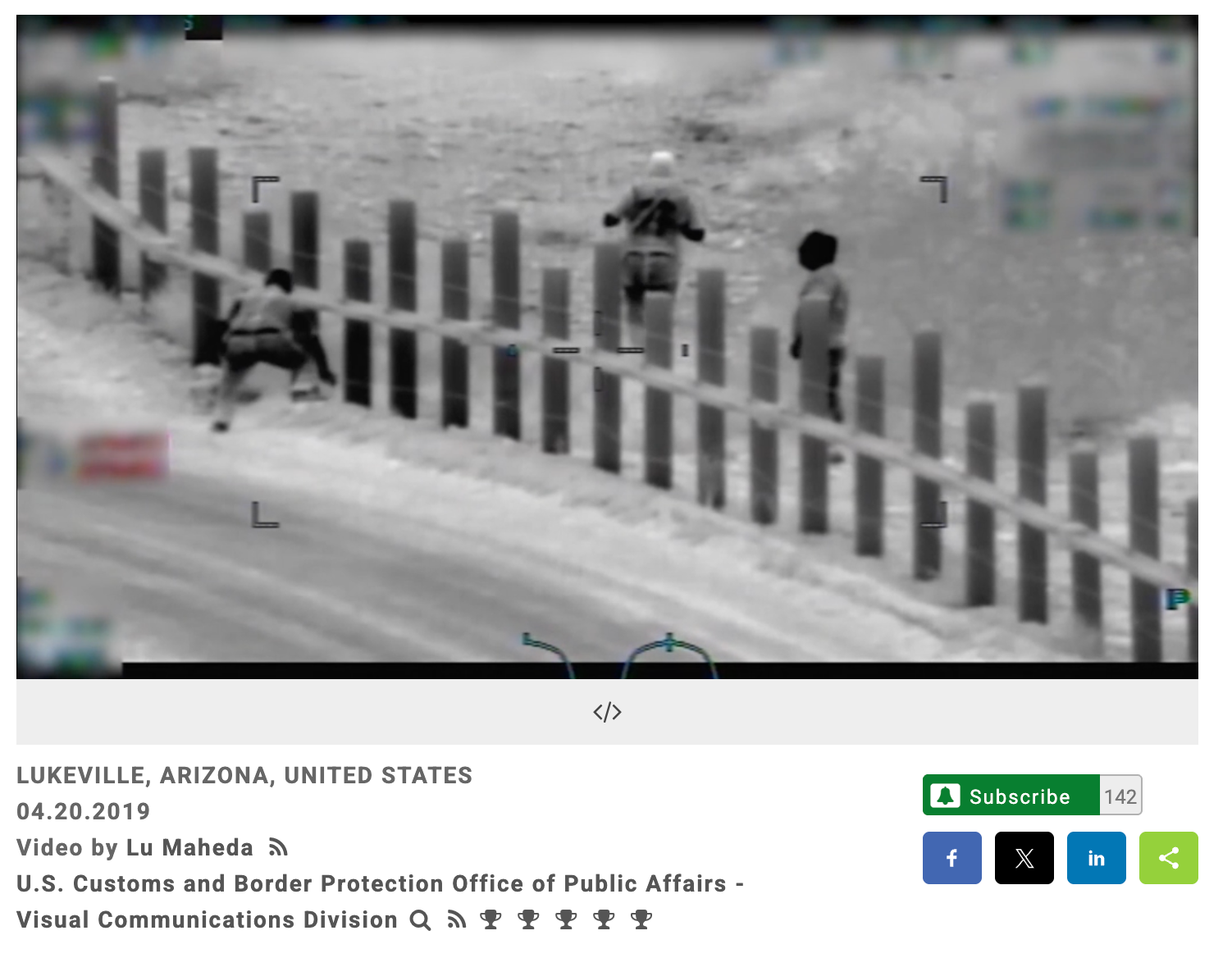 The border crossing clip was from taken from 2019, also during the first Trump administration, and showed agents escorting a woman and her child back to the border