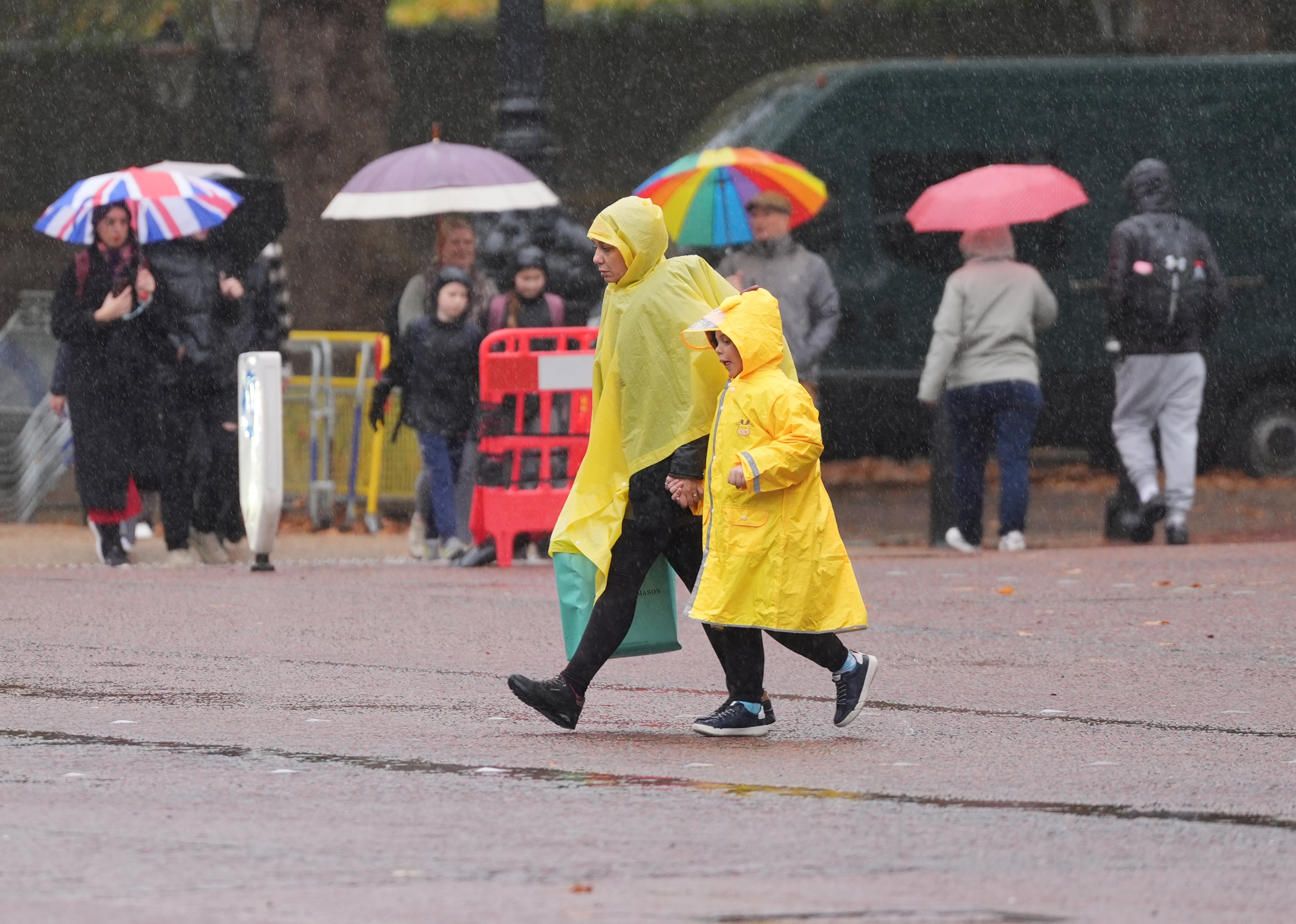 Heavy rain soaked London and the South East on Wednesday morning