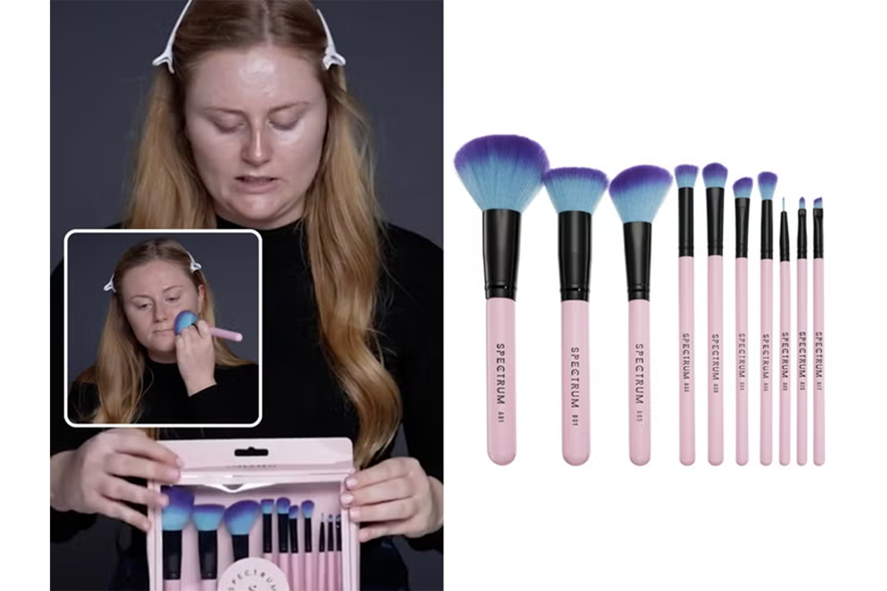 best-make-up-brush-sets-Spectrum-Collections-10-Piece-Pink-Essential-Brush-Set-indybest