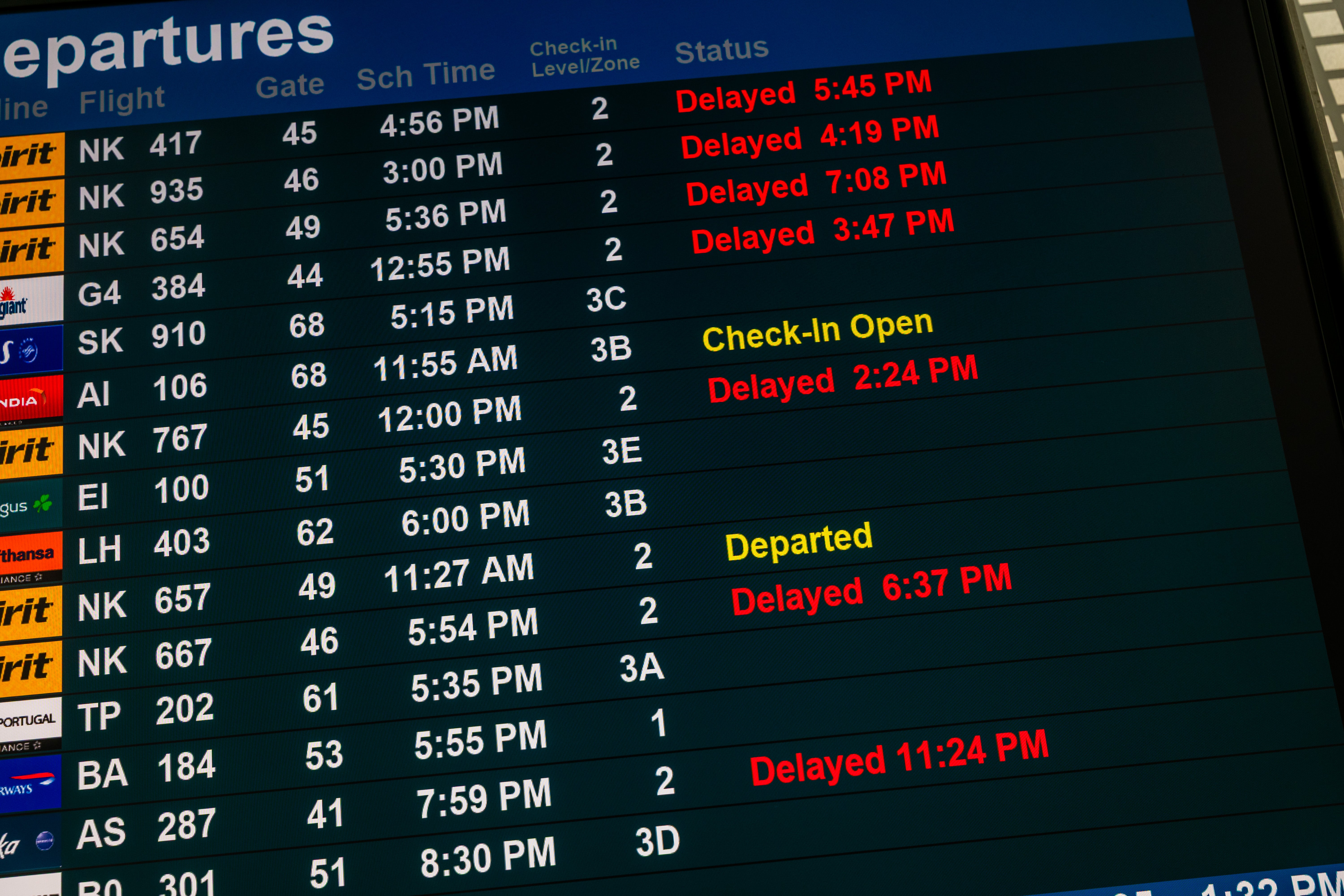 Passengers can expect their planes to be delayed by an average of 40 minutes (file photo)