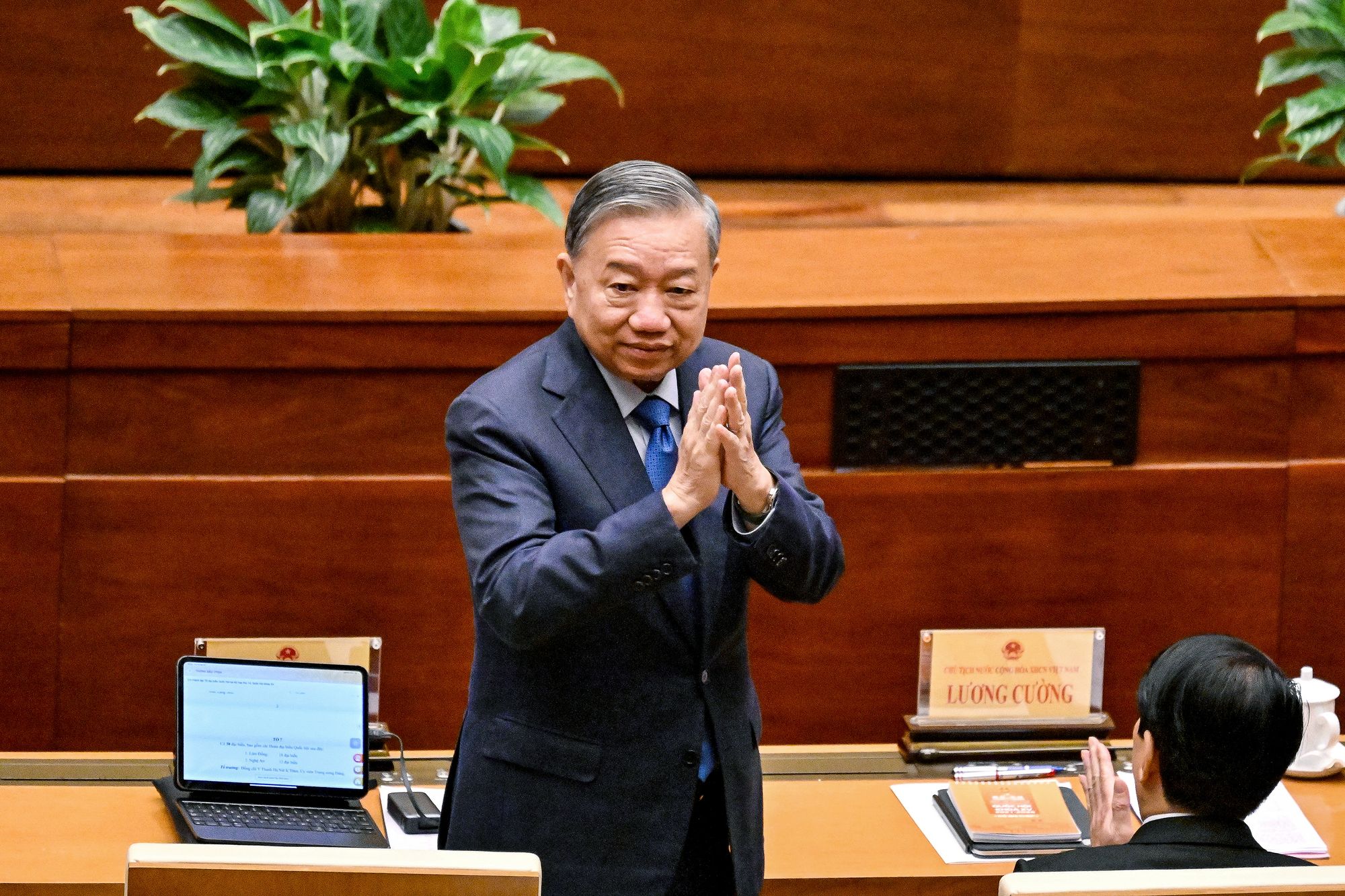 To Lam, the general secretary of the Communist Party, is currently visiting the UK