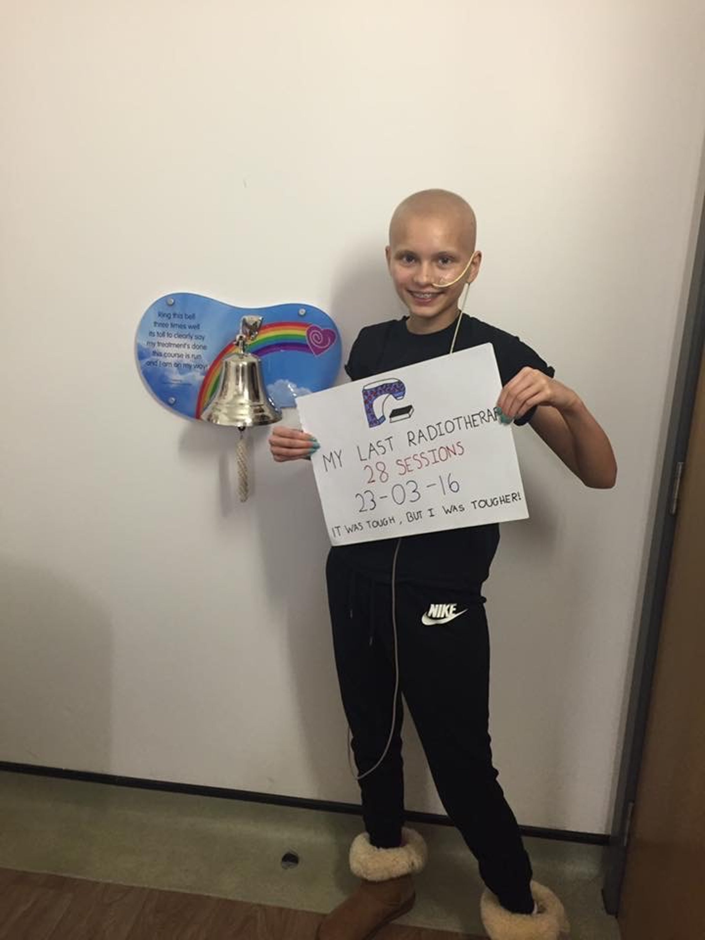 Seven months into her chemotherapy, Ellie began radiotherapy to her pelvis, which caused further side effects such as 'terrible diarrhoea', burning and exhaustion