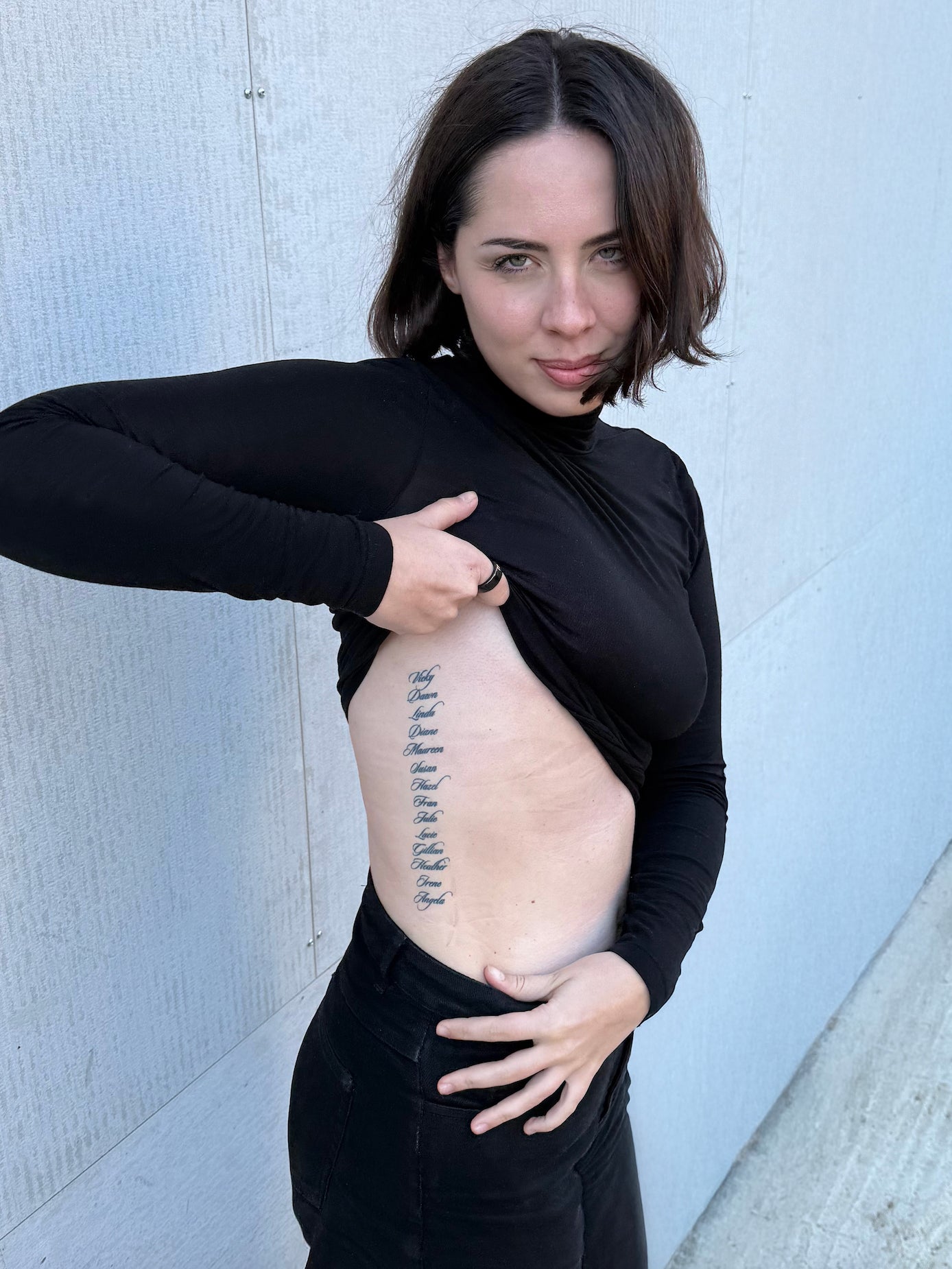 ‘There’s some really cool names on there. What a joy to find out Maureen was going to be tattooed on me’