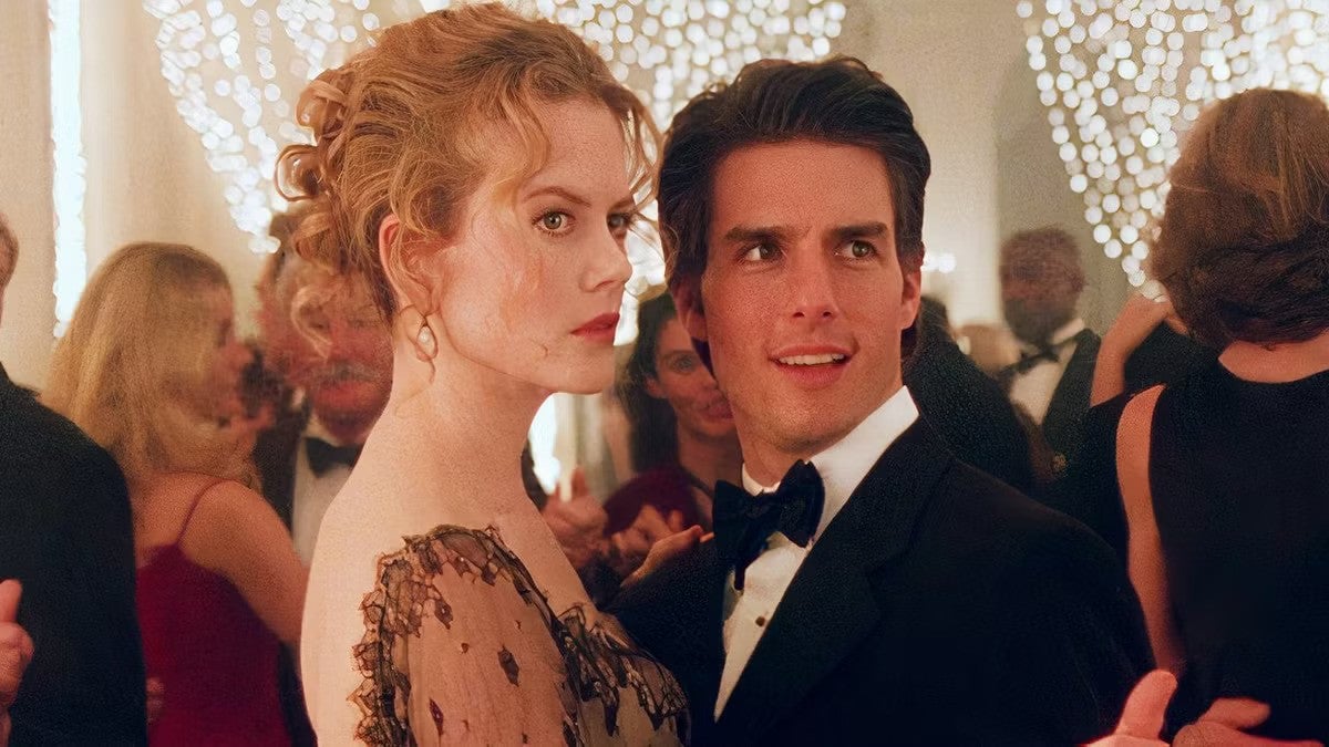 Nicole Kidman and Tom Cruise play a married couple in Stanley Kubrick’s 1999 film ‘Eyes Wide Shut’