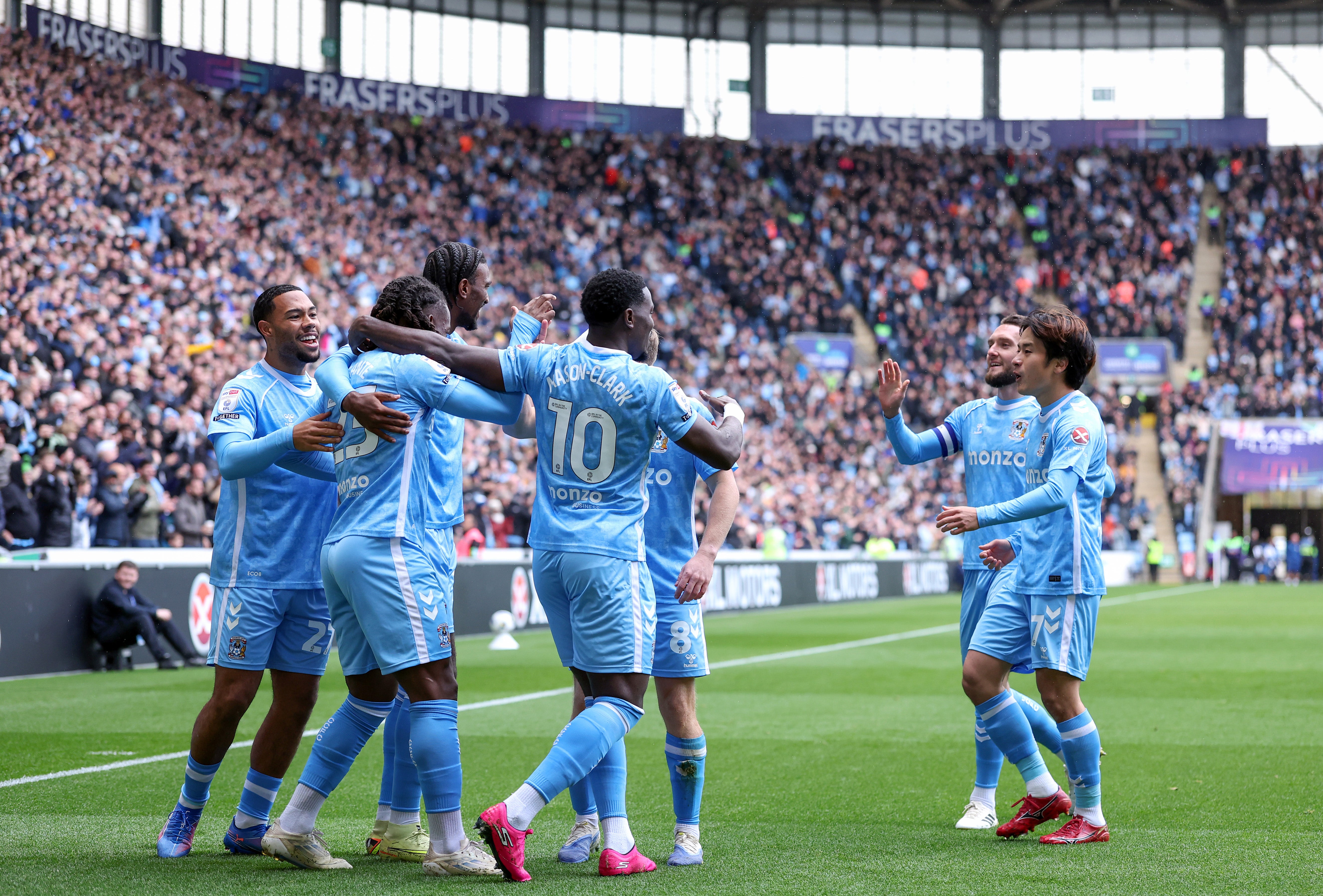 Brandon Thomas-Asante of Coventry City celebrates scoring
