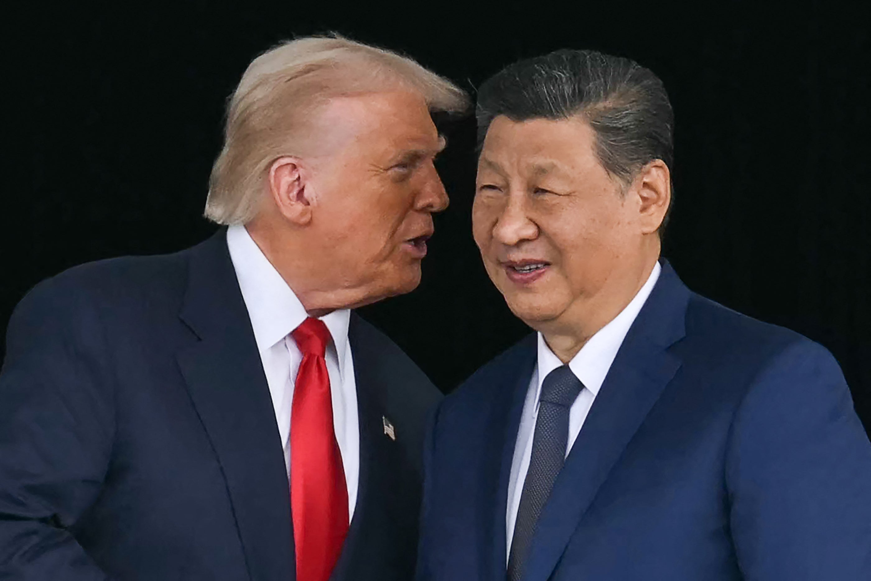 File. US president Donald Trump with Chinese leader Xi Jinping in Busan, South Korea, on 30 October 2025