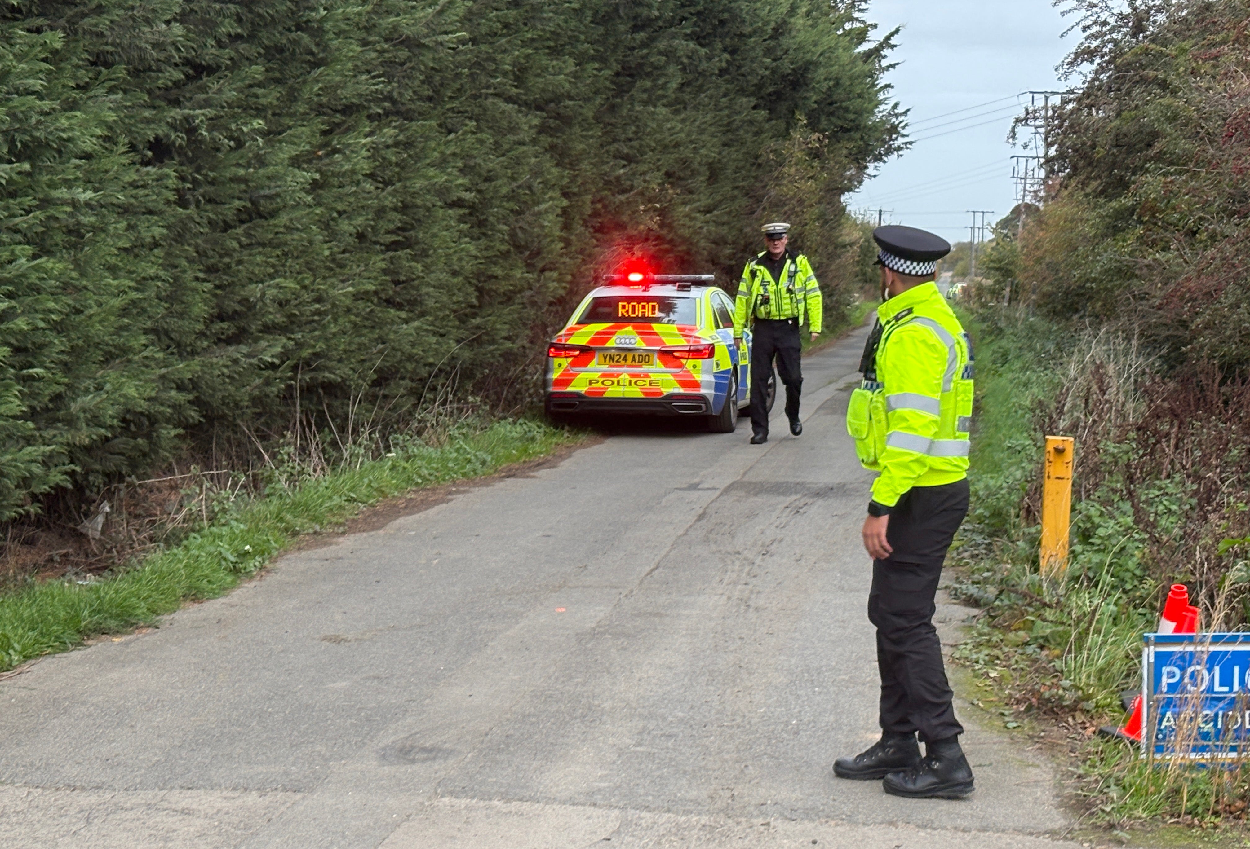 Police have cordoned of the area around the crash site