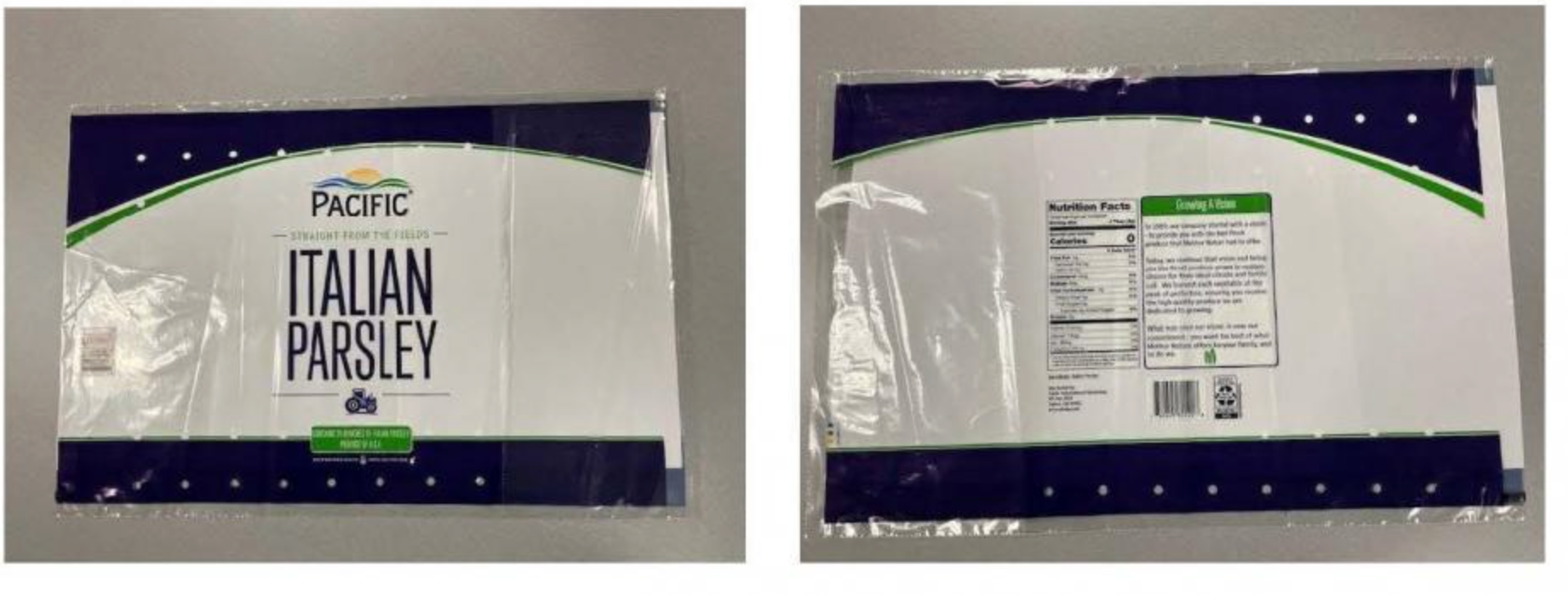 The recall came after one sample of the parsley tested positive for Salmonella