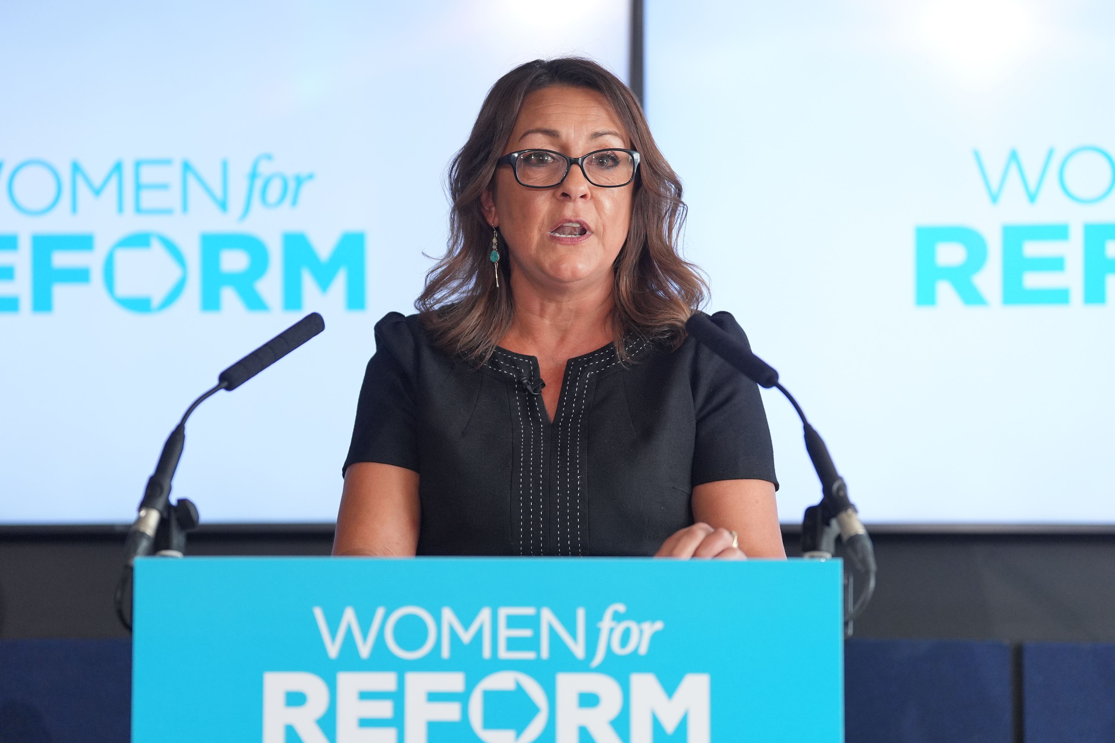 Linden Kemkaran speaks during a Reform UK press conference (Yui Mok/PA)