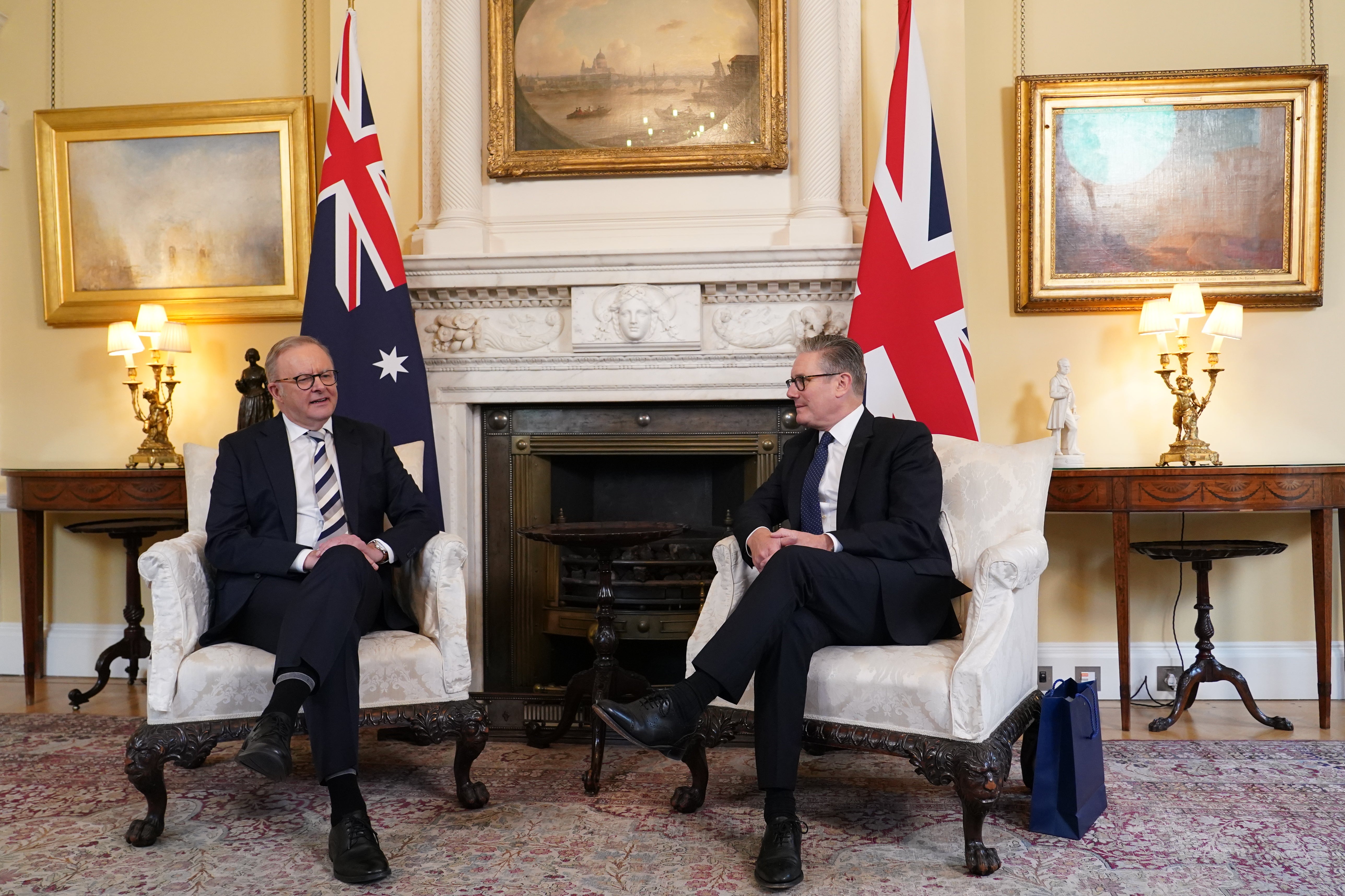Keir Starmer (right) holds a meeting with Australian prime minister Anthony Albanese at 10 Downing Street in September