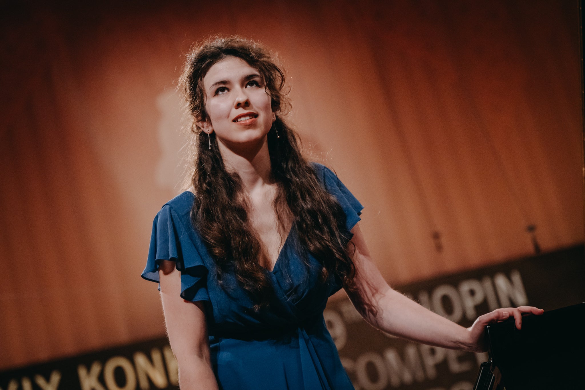 Britain’s Diana Cooper performs during the first stage of the 19th International Fryderyk Chopin Piano Competition
