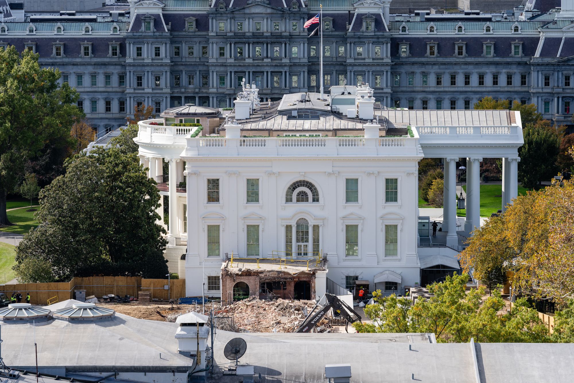 The East Wing was added to the White House in 1942, and has served as office space for the first lady and her staff. It also included a visitor’s entrance and the president’s theater.