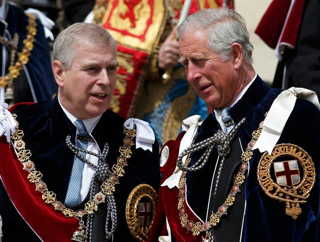<p>Prince Andrew with the King</p>