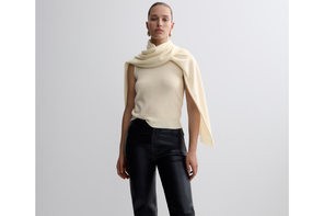 M&S x 16Arlington cashmere scraf neck knitted top