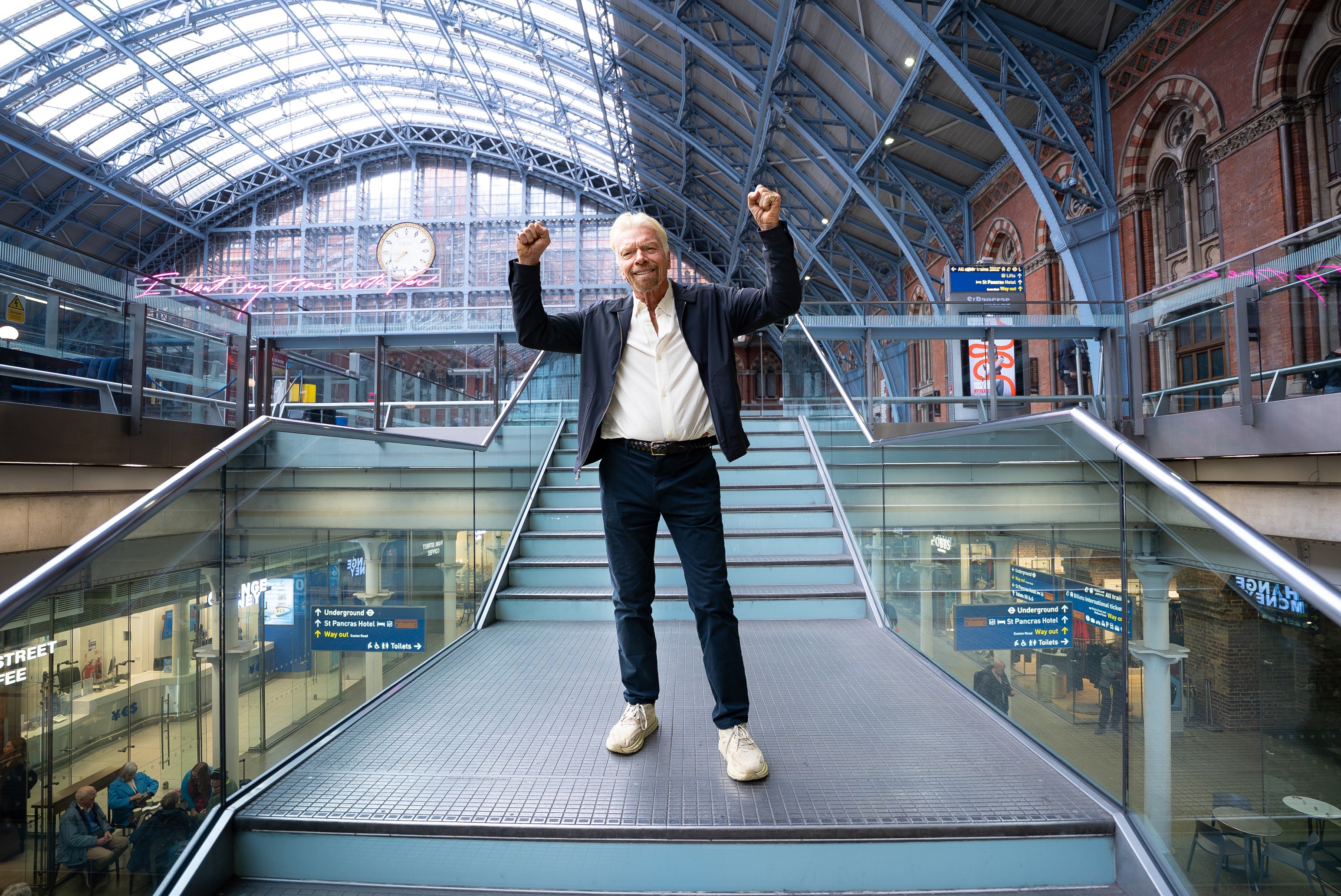 Train winner: Richard Branson at London St Pancras International