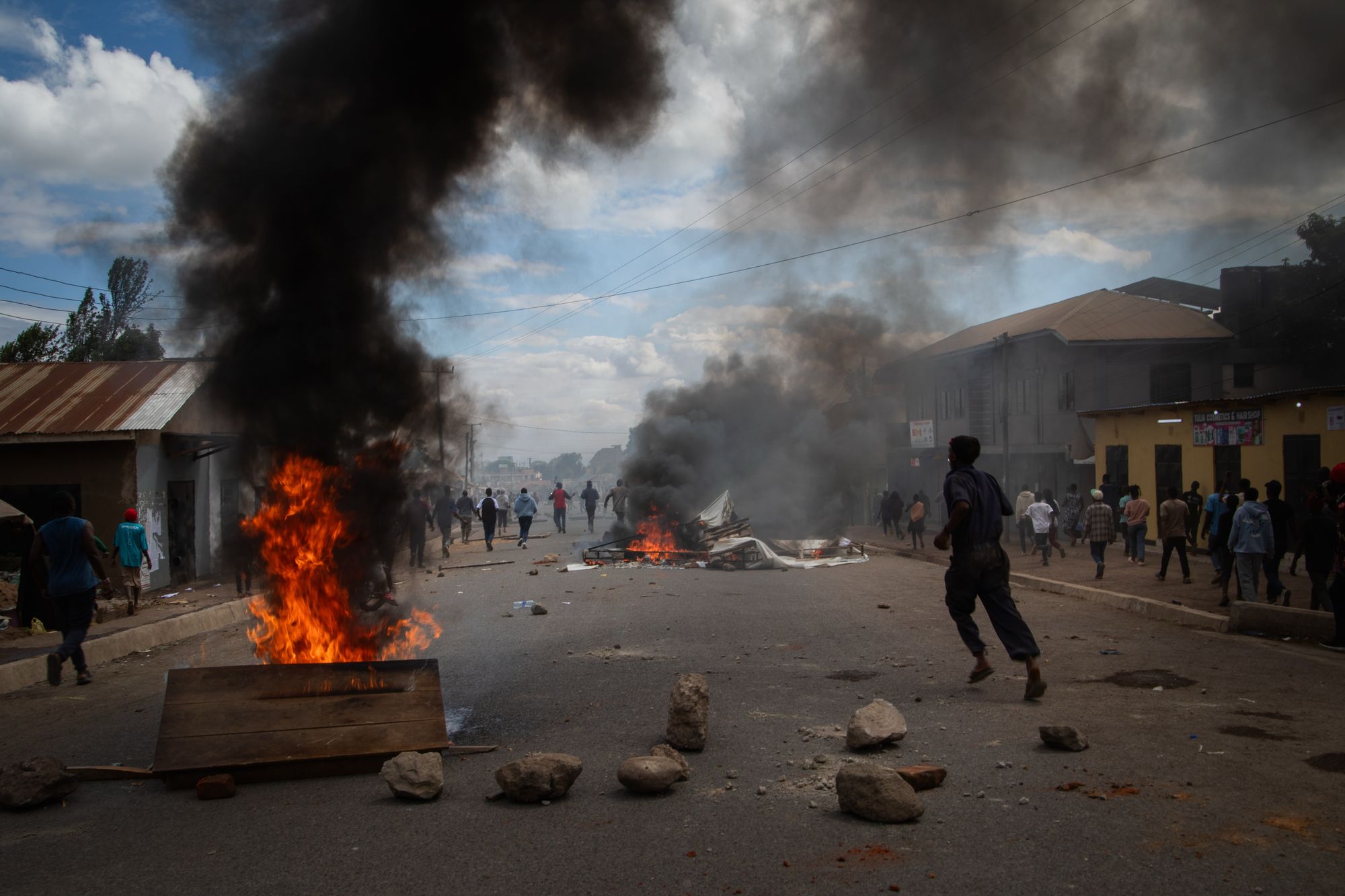 Protests have broken out in Tanzania following general elections.