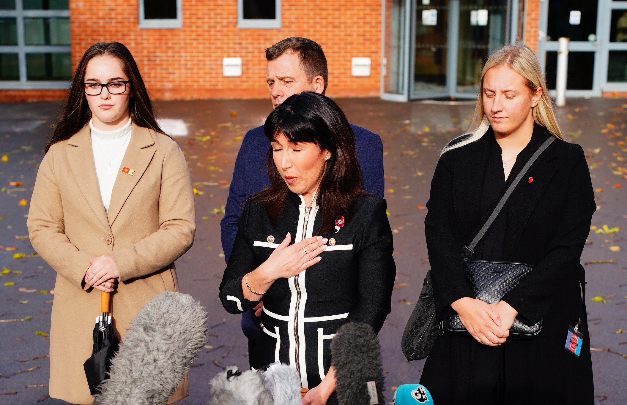 McCready speaks to the media outside Bulford Court Martial Centre after Michael Webber was sentenced