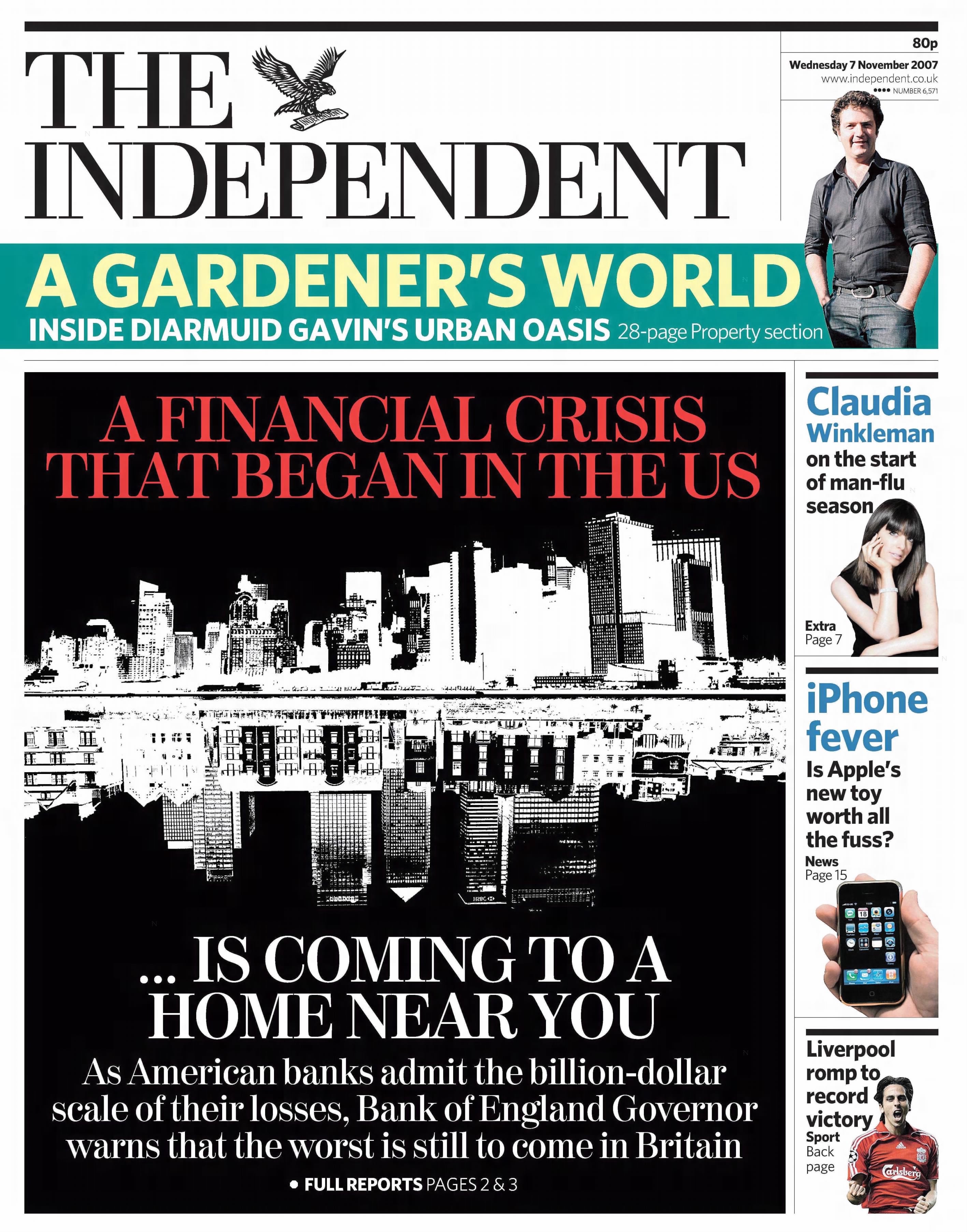 The 2008 financial crisis looms