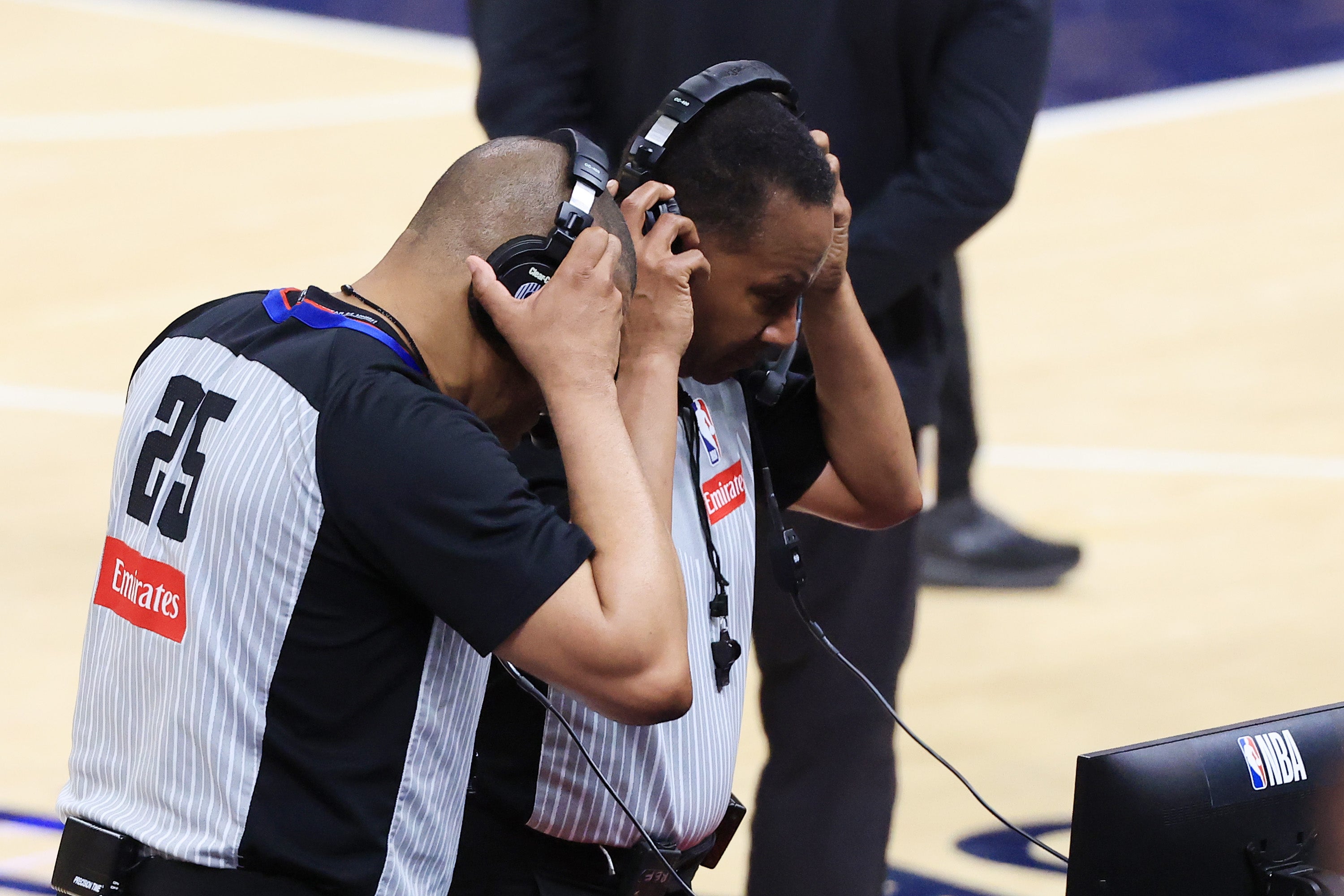 Refs reviewing a call
