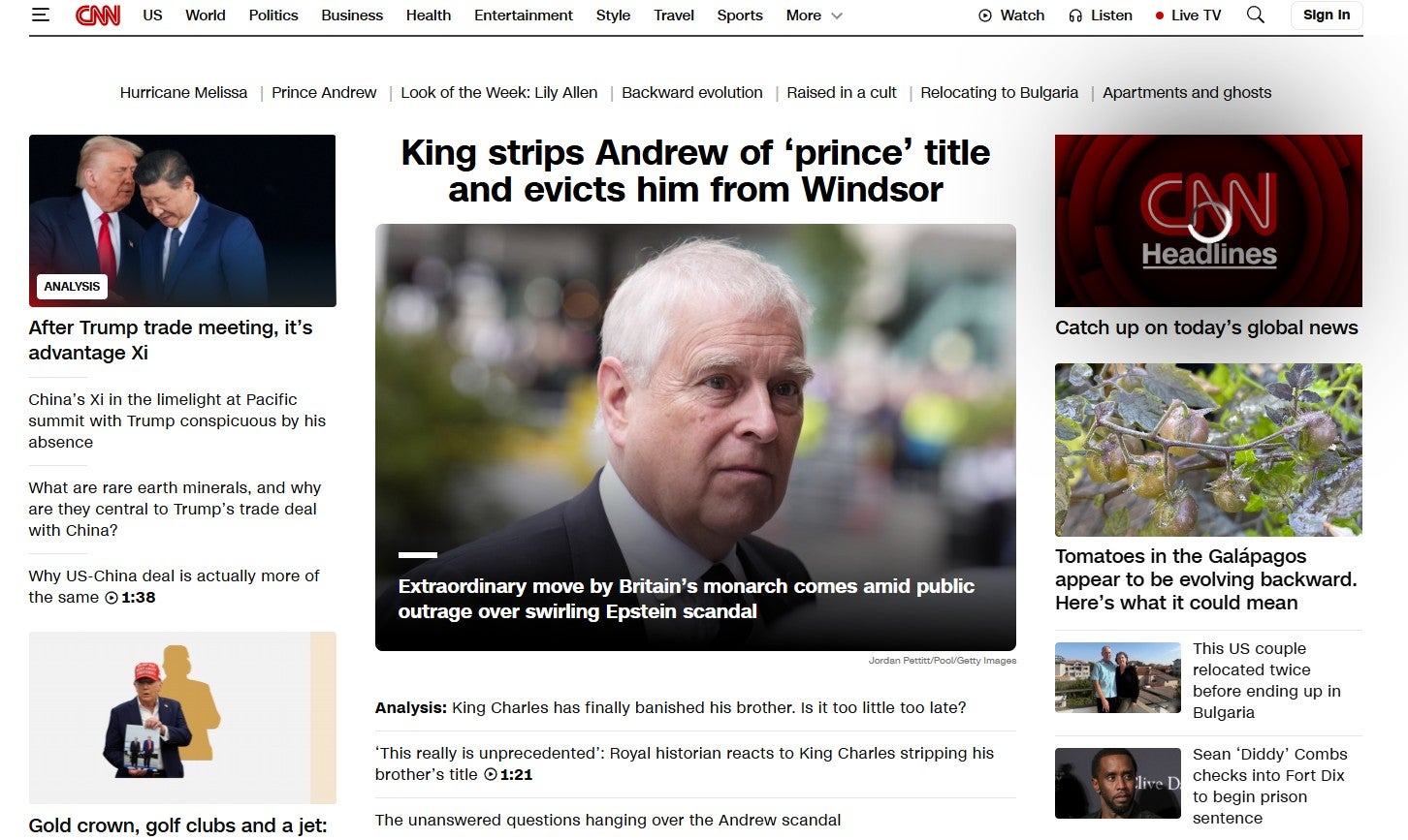 CNN called the move ‘extraordinary’ but asked whether the King’s decision was ‘too little too late’