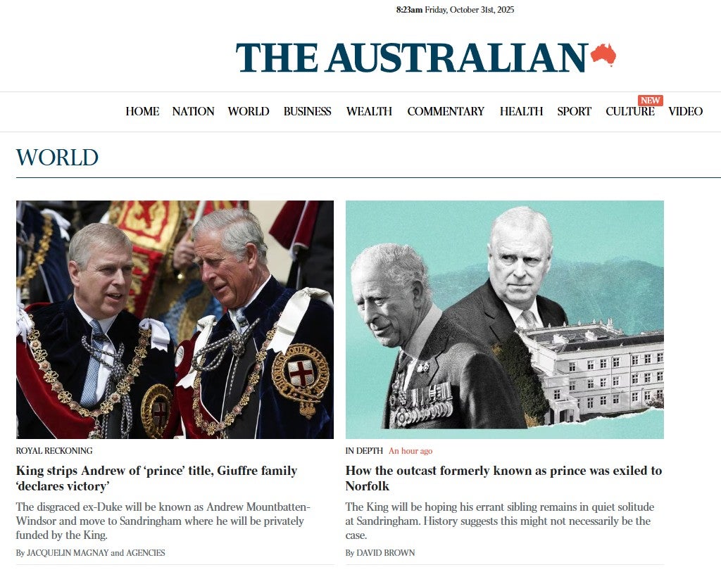 ‘The Australian’ said the royals had taken the ‘nuclear option’