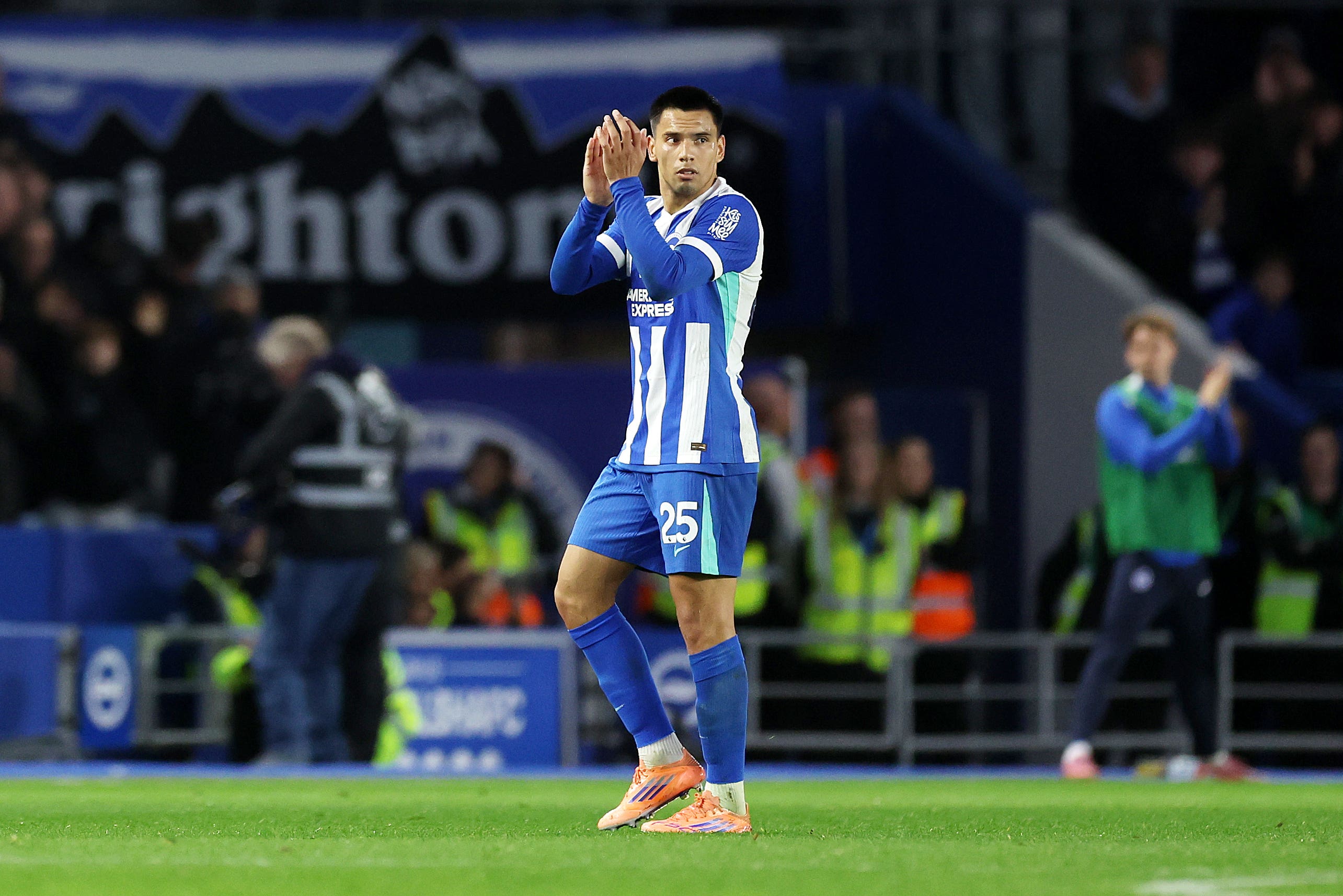 Diego Gomez scored twice for Brighton (Steven Paston/PA)