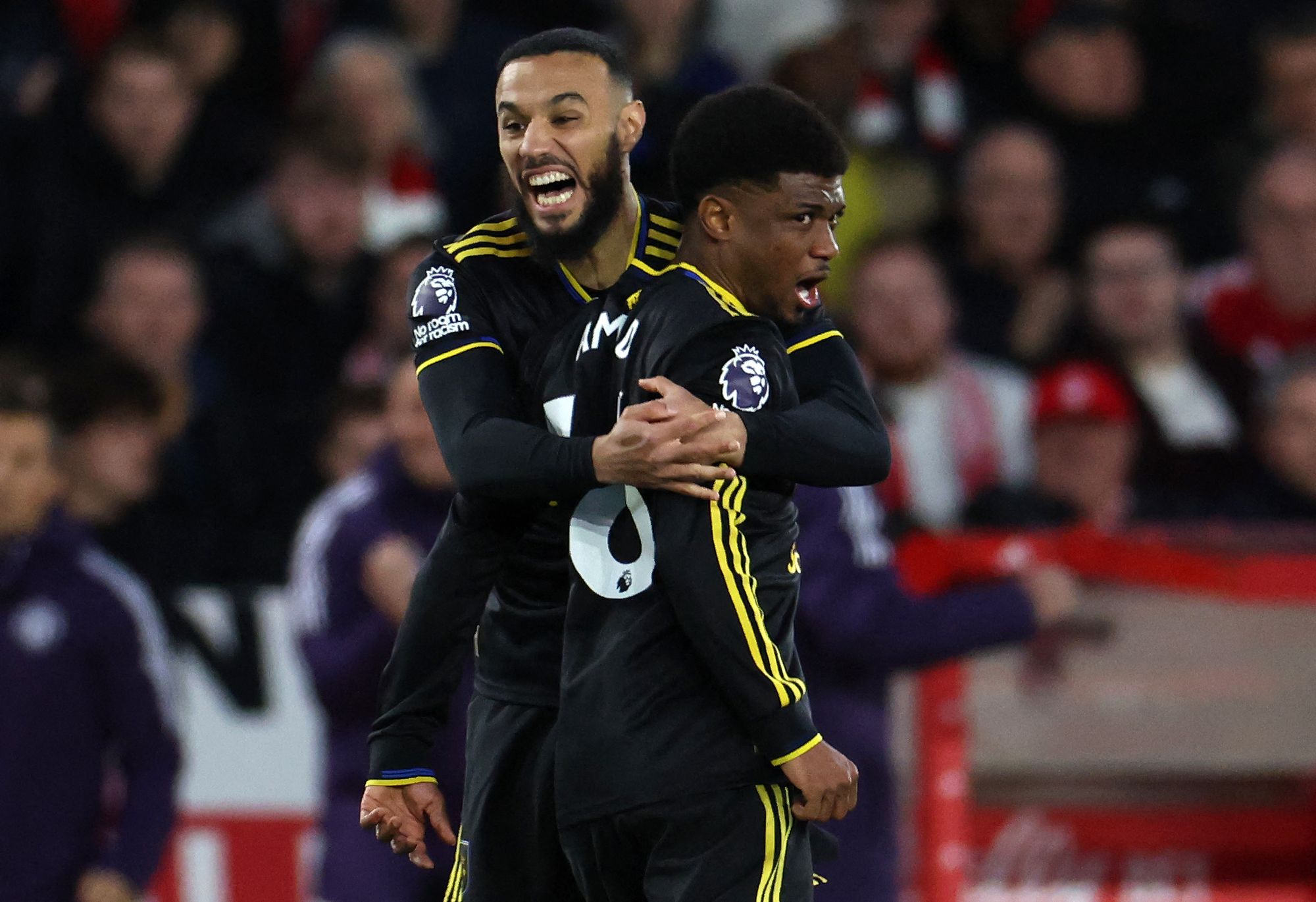 Manchester United's Amad Diallo celebrates scoring his team's second goal