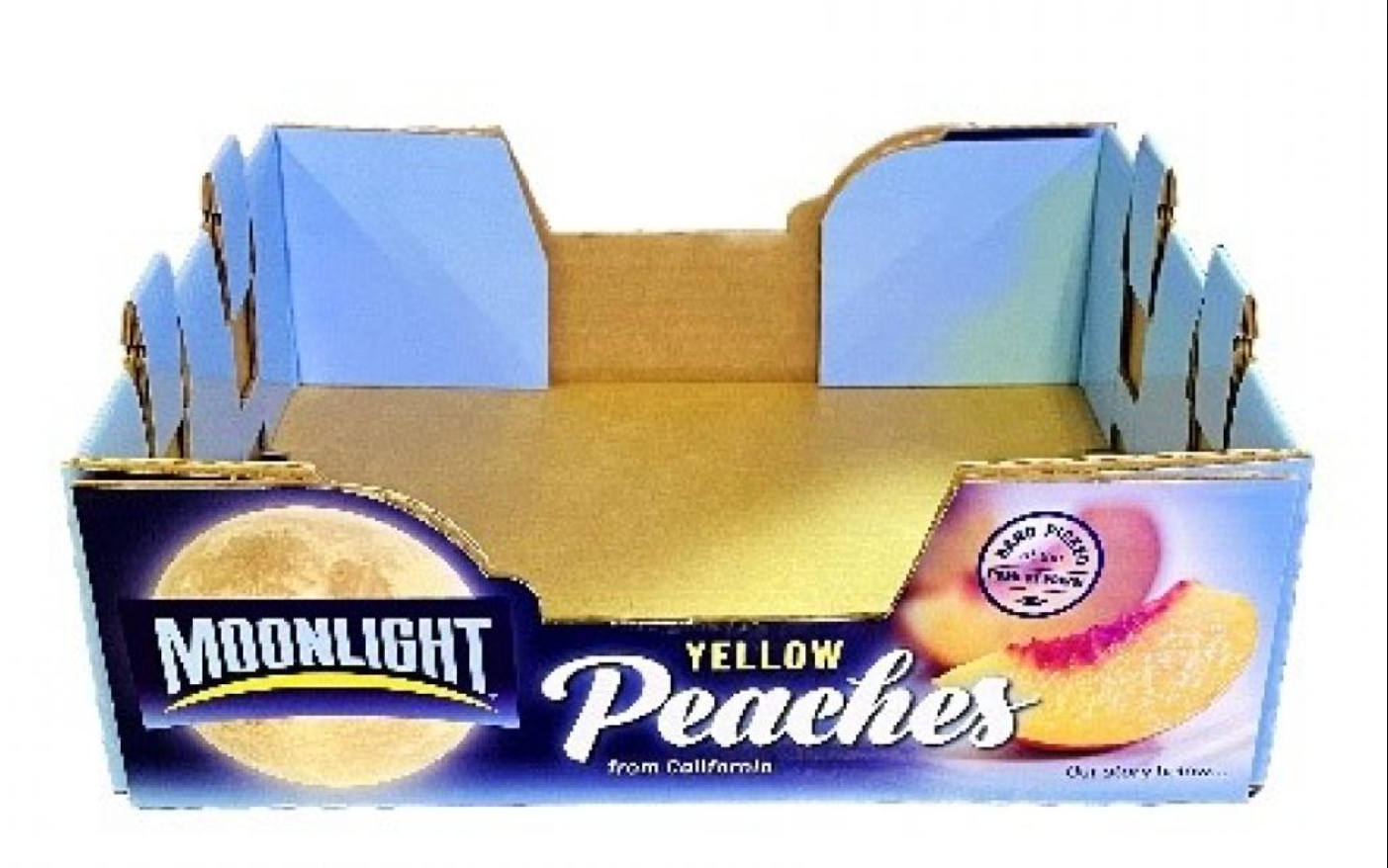 The peaches were grown in California, but sold nationwide