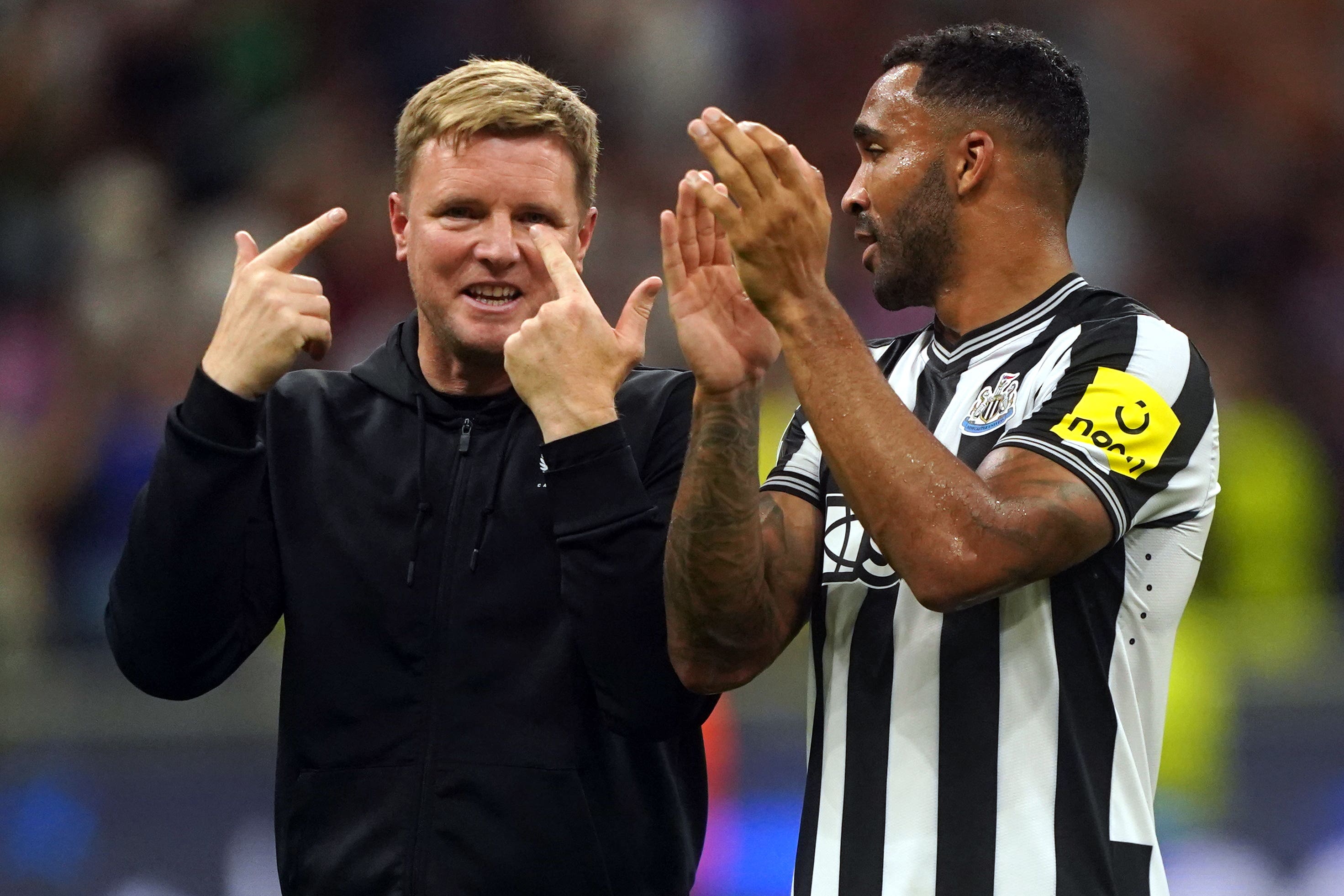 Newcastle boss Eddie Howe will be re-united with striker Callum Wilson at West Ham on Sunday (Owen Humphreys/PA)