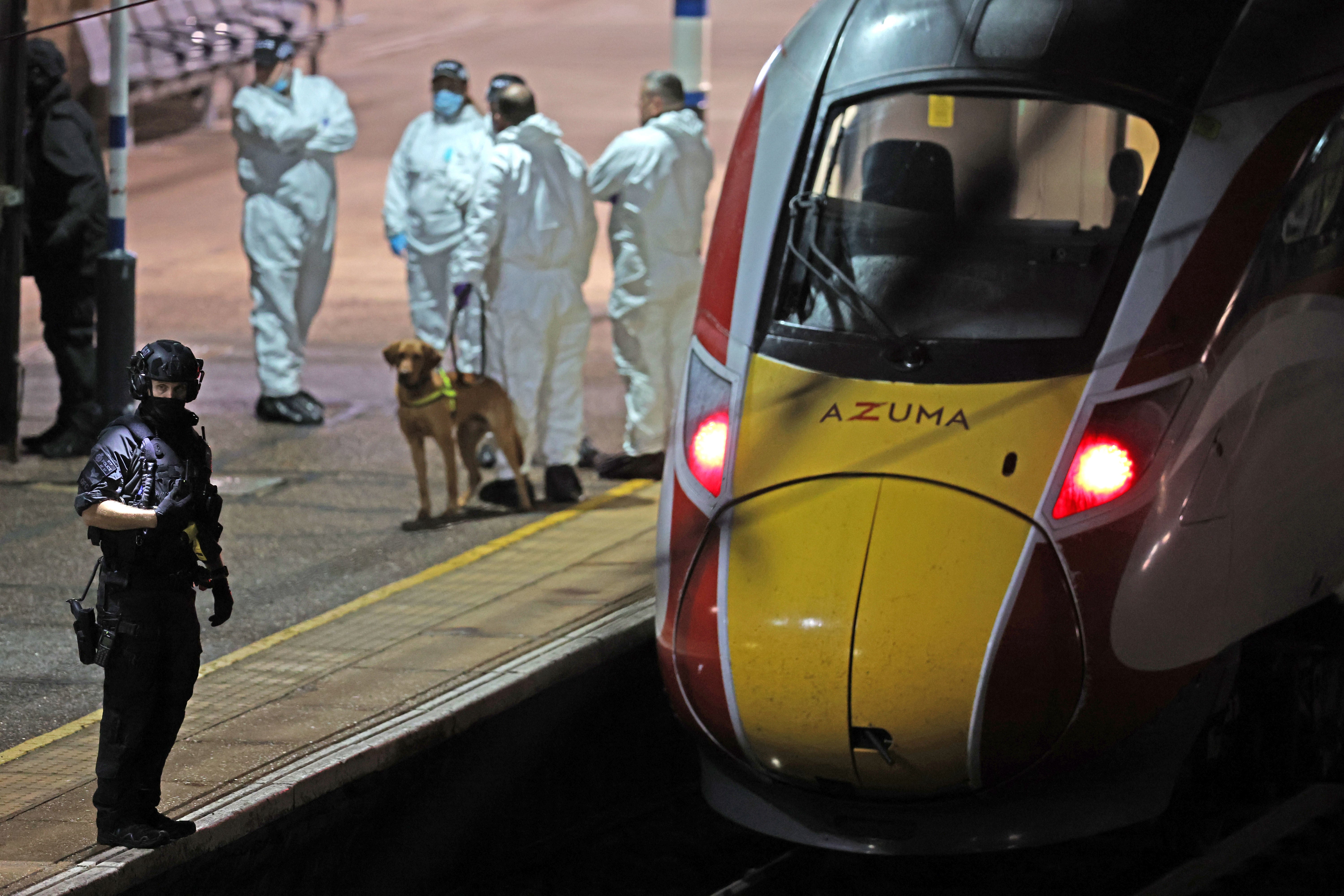 The high speed train was brought to a halt at Huntingdon on Saturday night