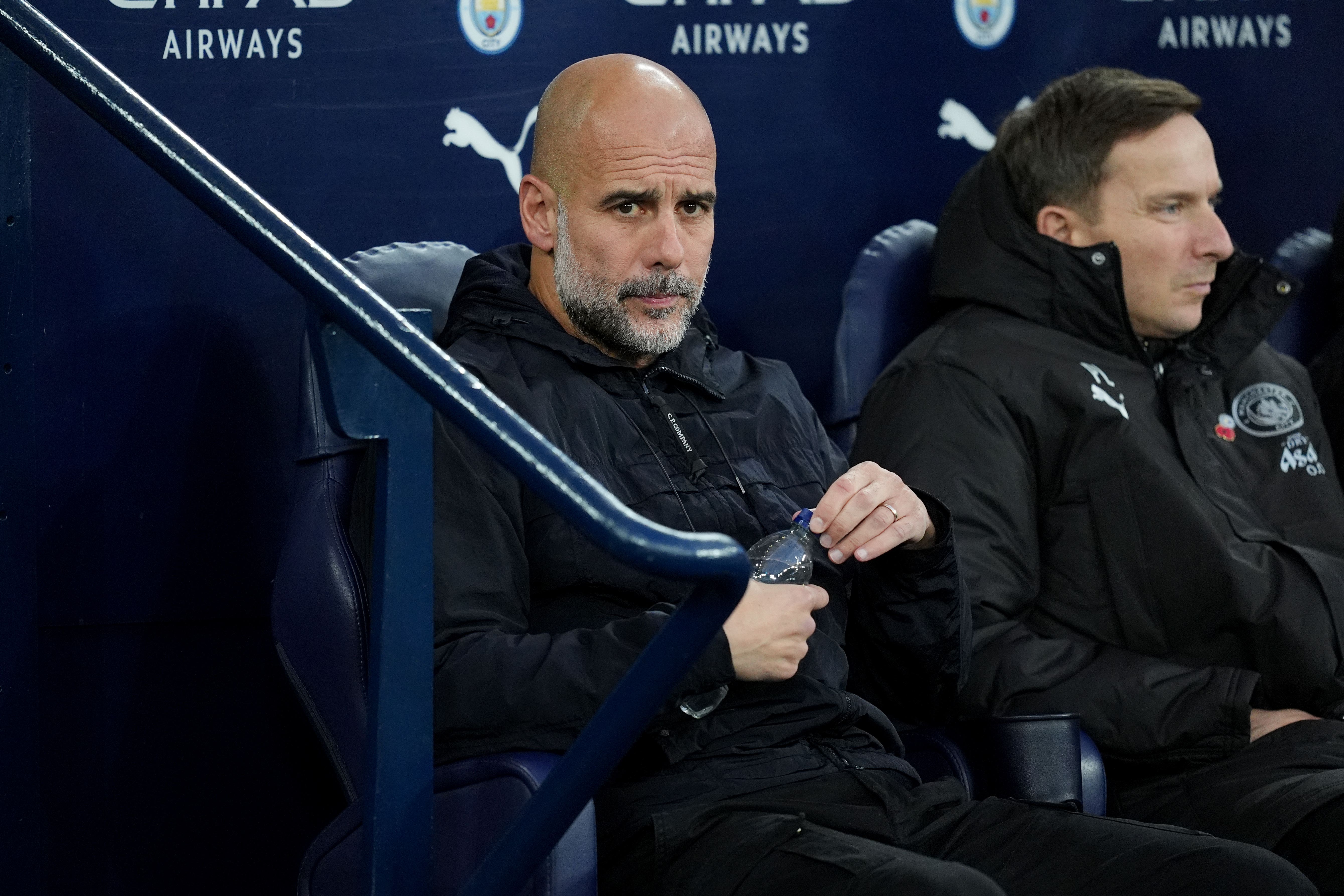 Pep Guardiola was critical of referee Anthony Taylor (Martin Rickett/PA)