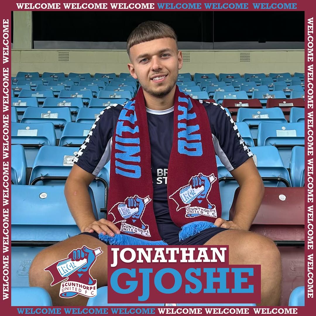 Jonathan Gjoshe, pictured after signing for Scunthorpe United in September