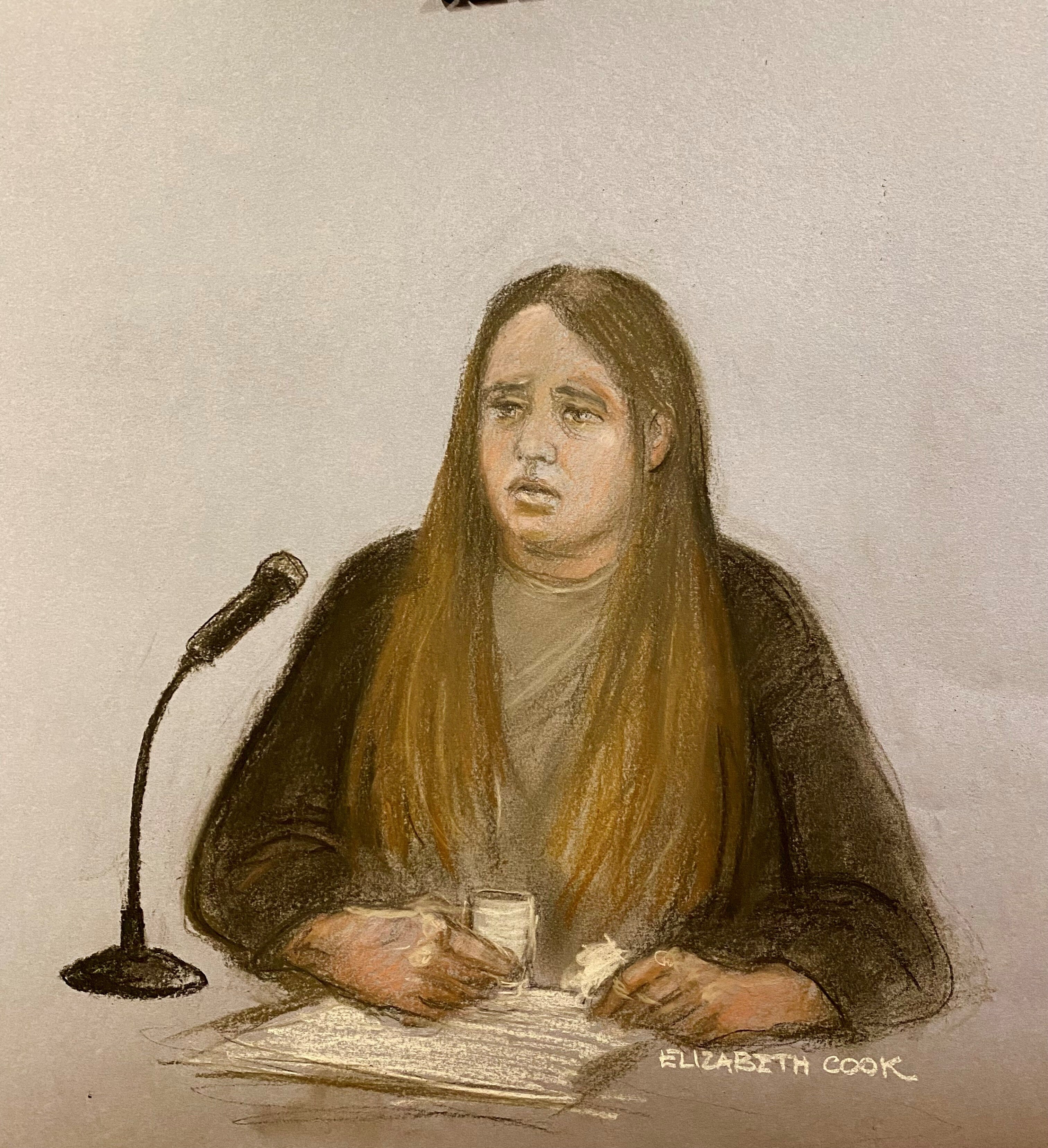 Wandelt giving evidence during her five-week trial at Leicester Crown Court