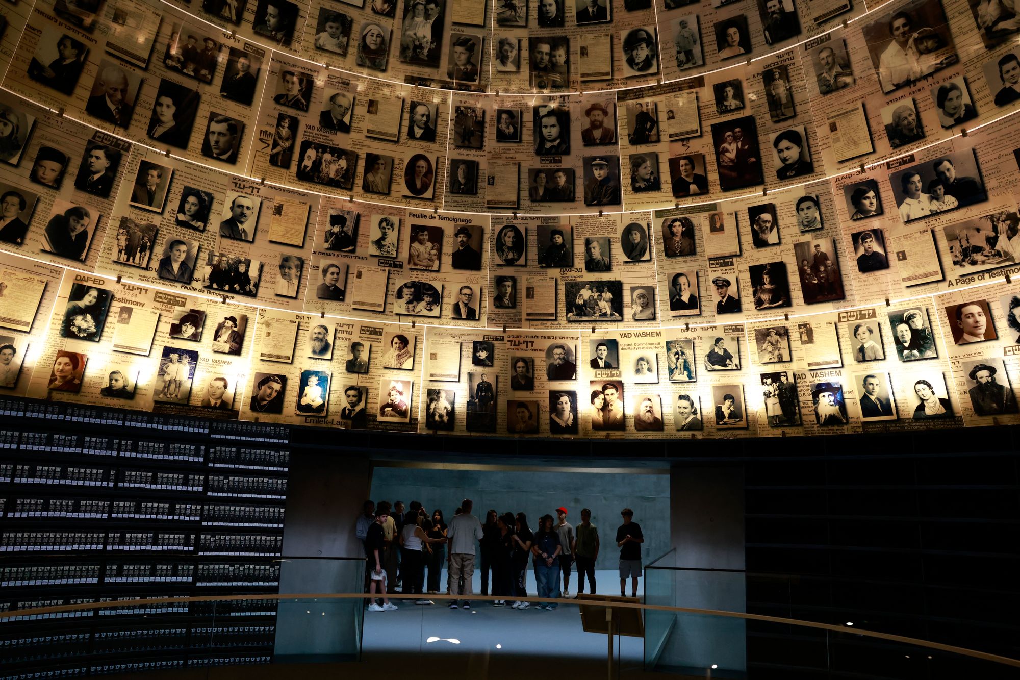 Visitors tour the Yad Vashem Holocaust Memorial museum in Jerusalem on April 23, 2025, on the eve of the Holocaust Remembrance Day, which commemorates the six million Jews killed in World War II