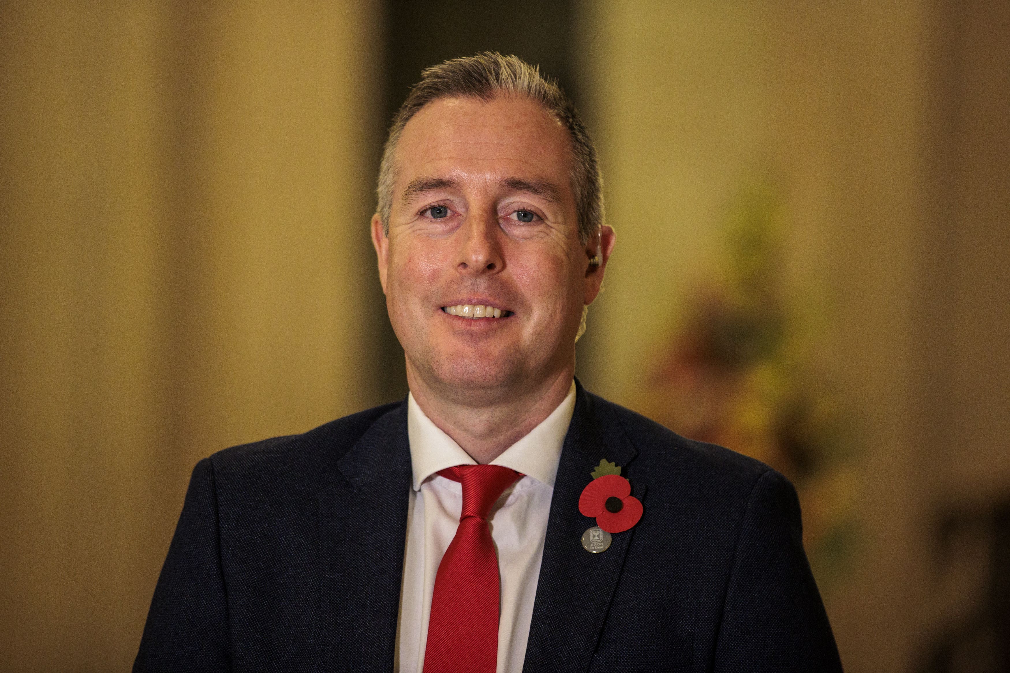 Stormont Education Minister Paul Givan during a broadcast interview (Liam McBurney/PA)