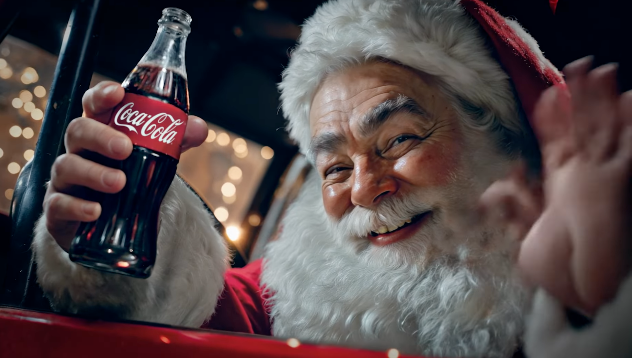 Santa Claus is featured at the end of Coca-Cola's new AI-generated ad