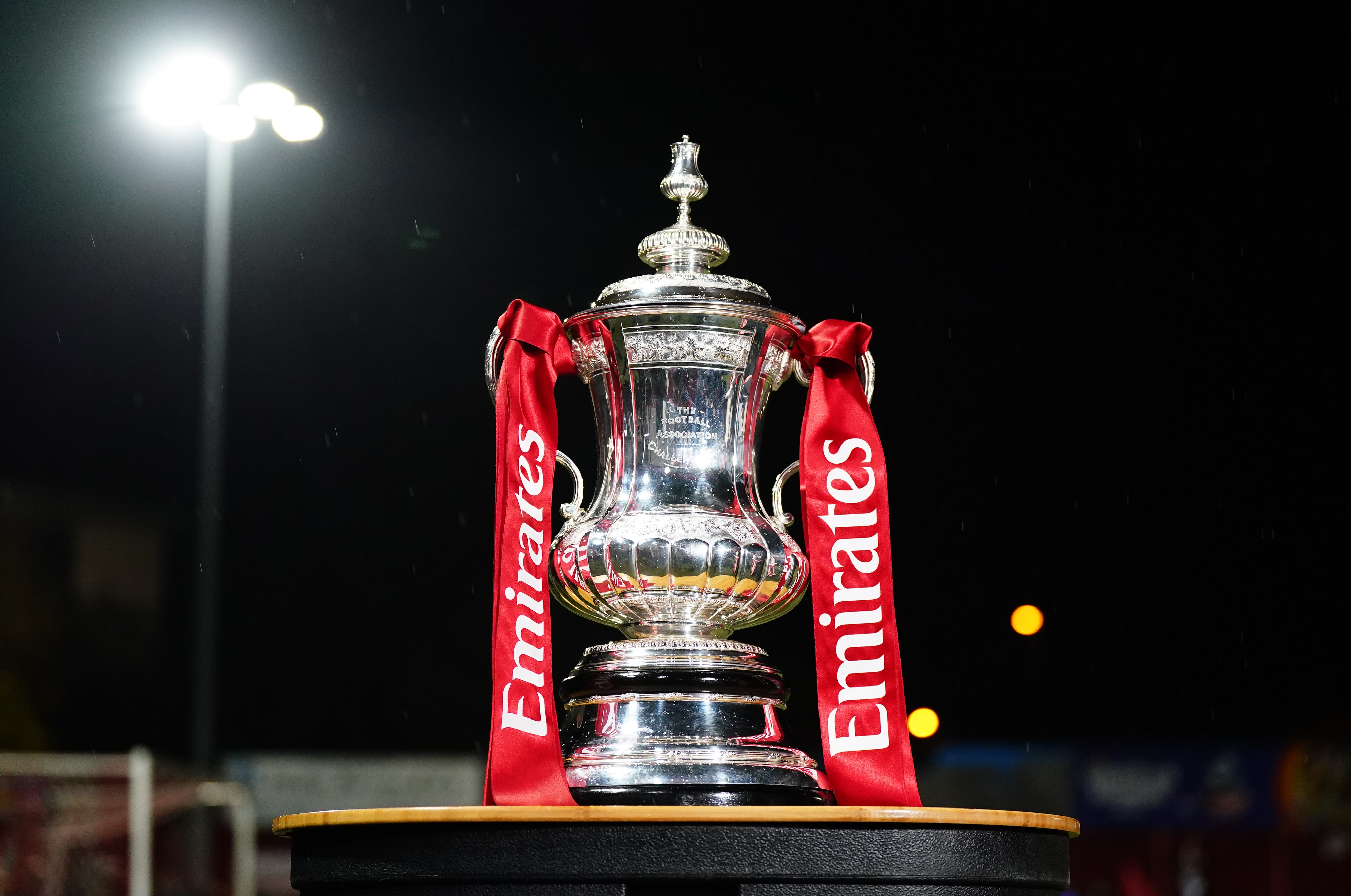 A view of the FA Cup before the Emirates FA Cup first round match at The Lamb Ground, Tamworth