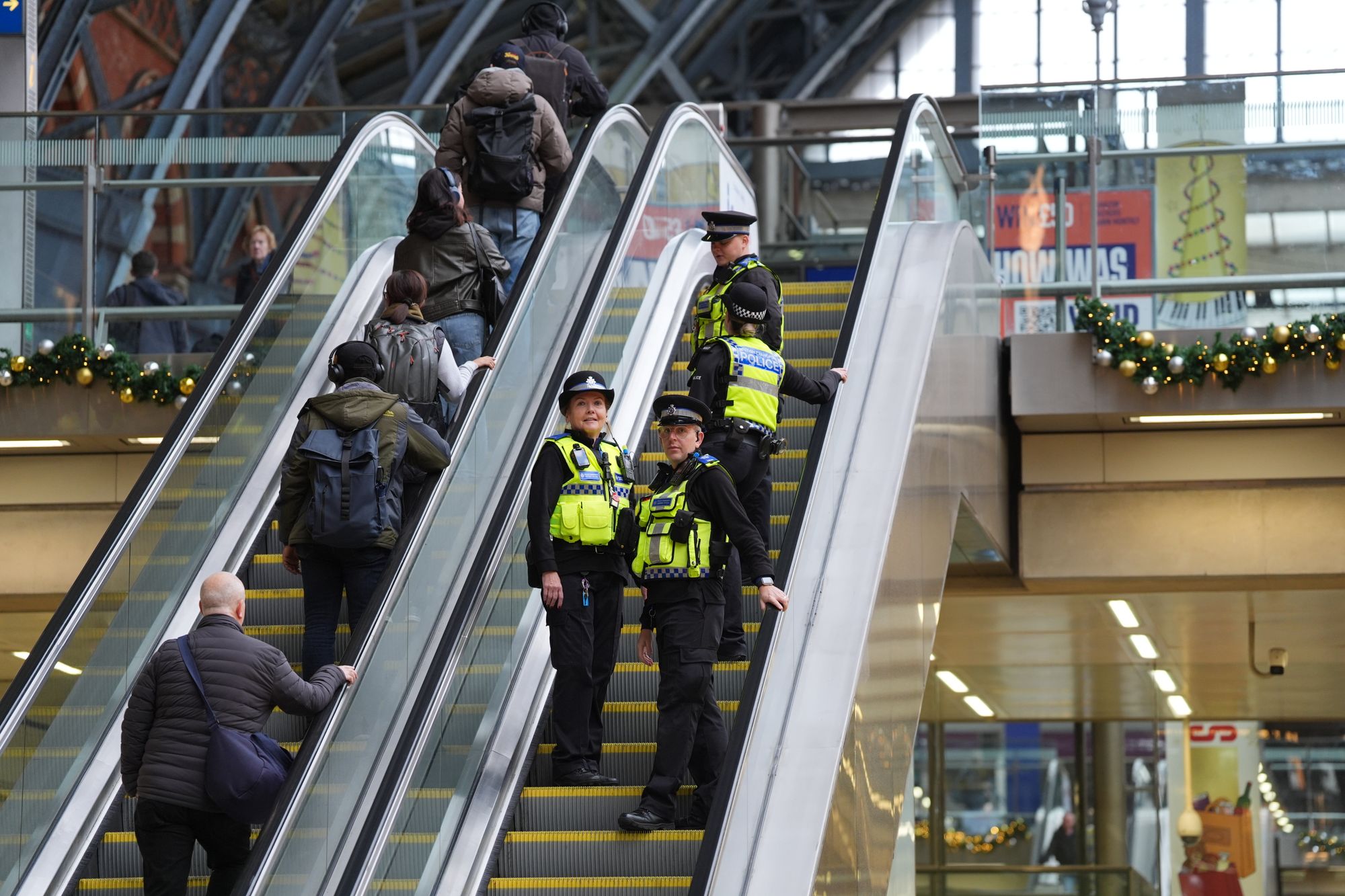 London St Pancras International is the only place in the UK where travellers go through airport-style security