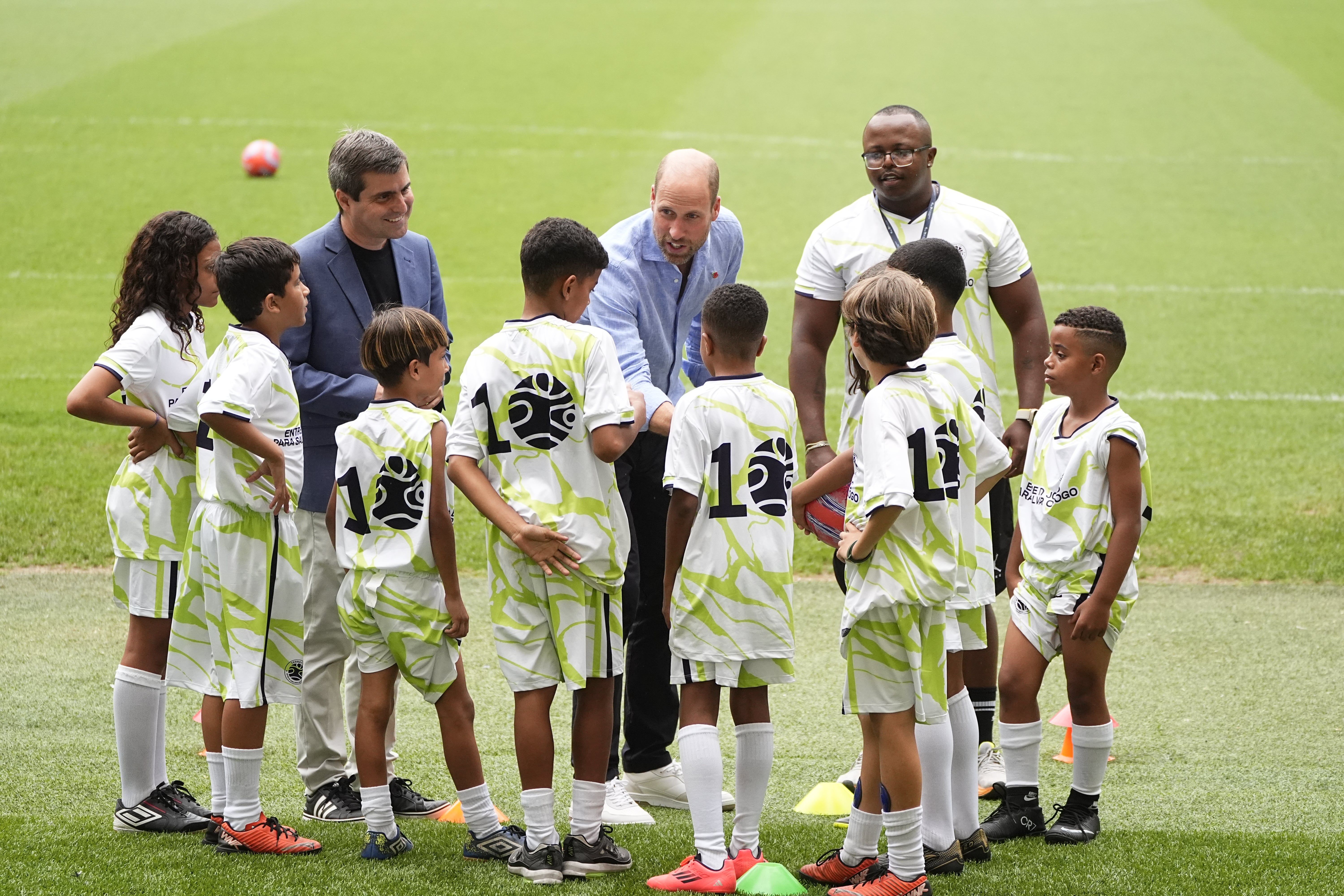 The Prince of Wales meets participants of the Generation Earthshot Programme, where he praised their work, thanking them for their ‘bravery and courage’ (Aaron Chown/PA)