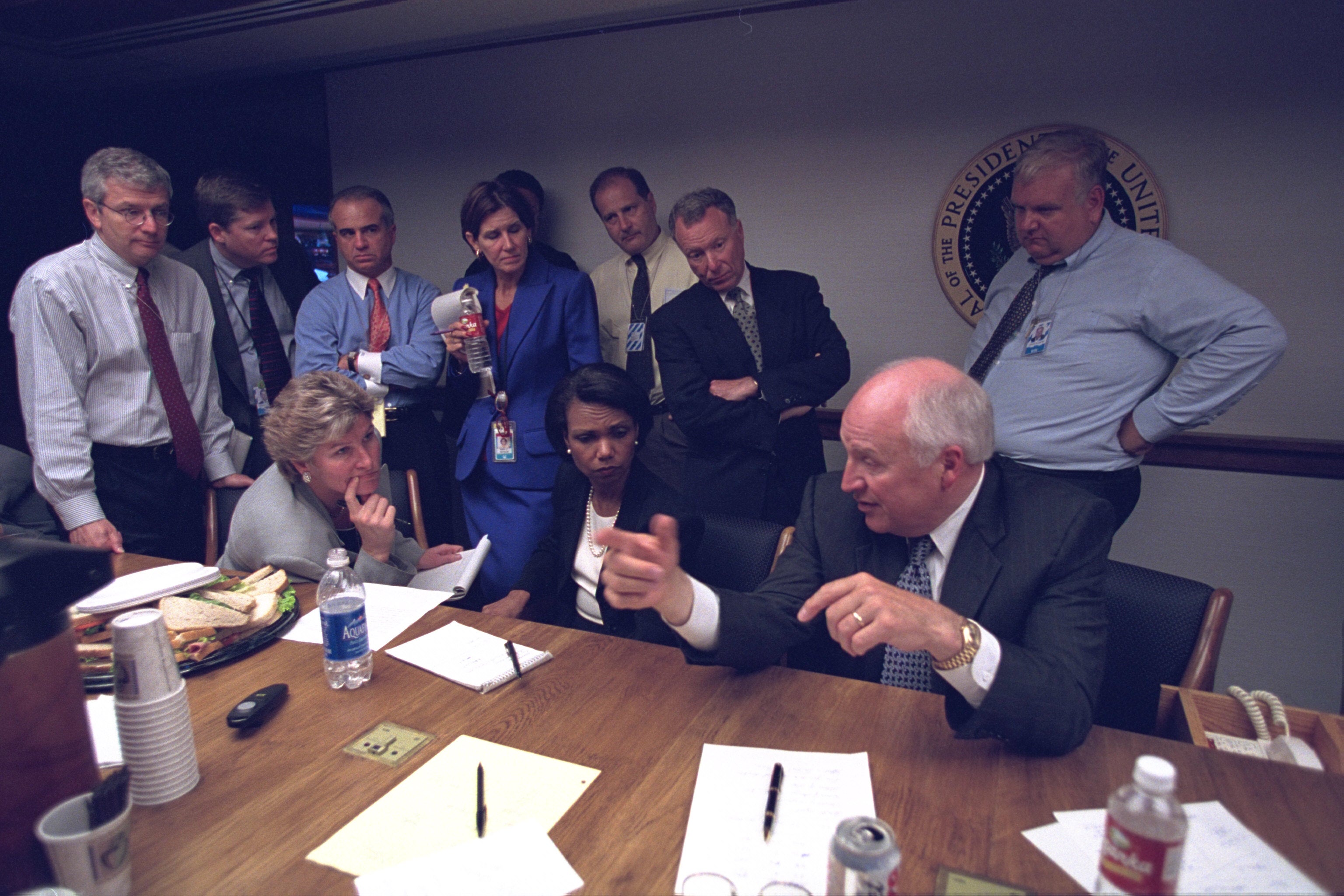 Cheney, meeting with the President's Emergency Operations Center and former Secretary of State Condoleezza Rice in September 2001, is largely considered an architect of Bush’s ‘War on Terror’