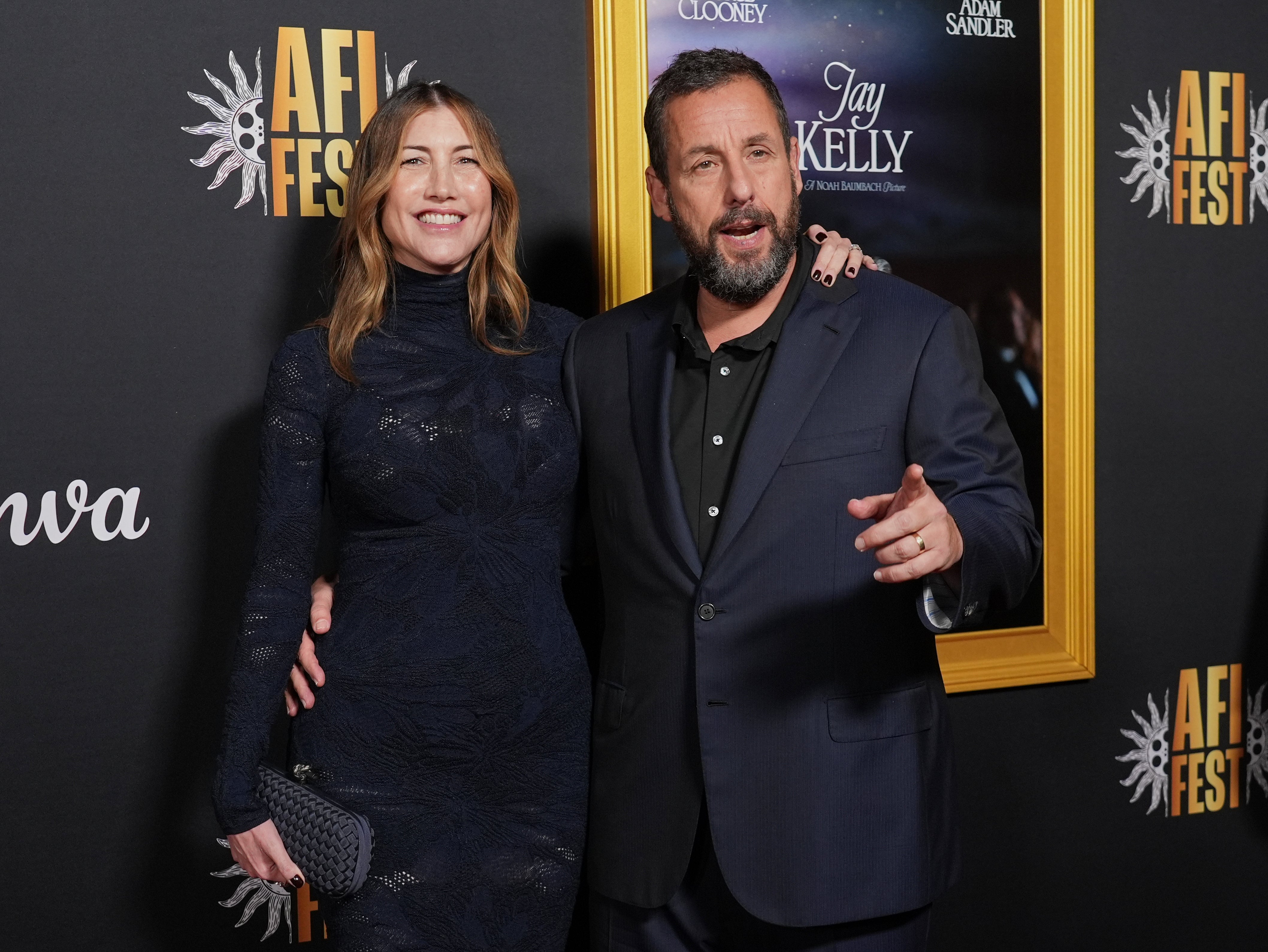 Adam Sandler with his wife Jackie Sandler at the AFI Fest premiere of ‘Jay Kelly’