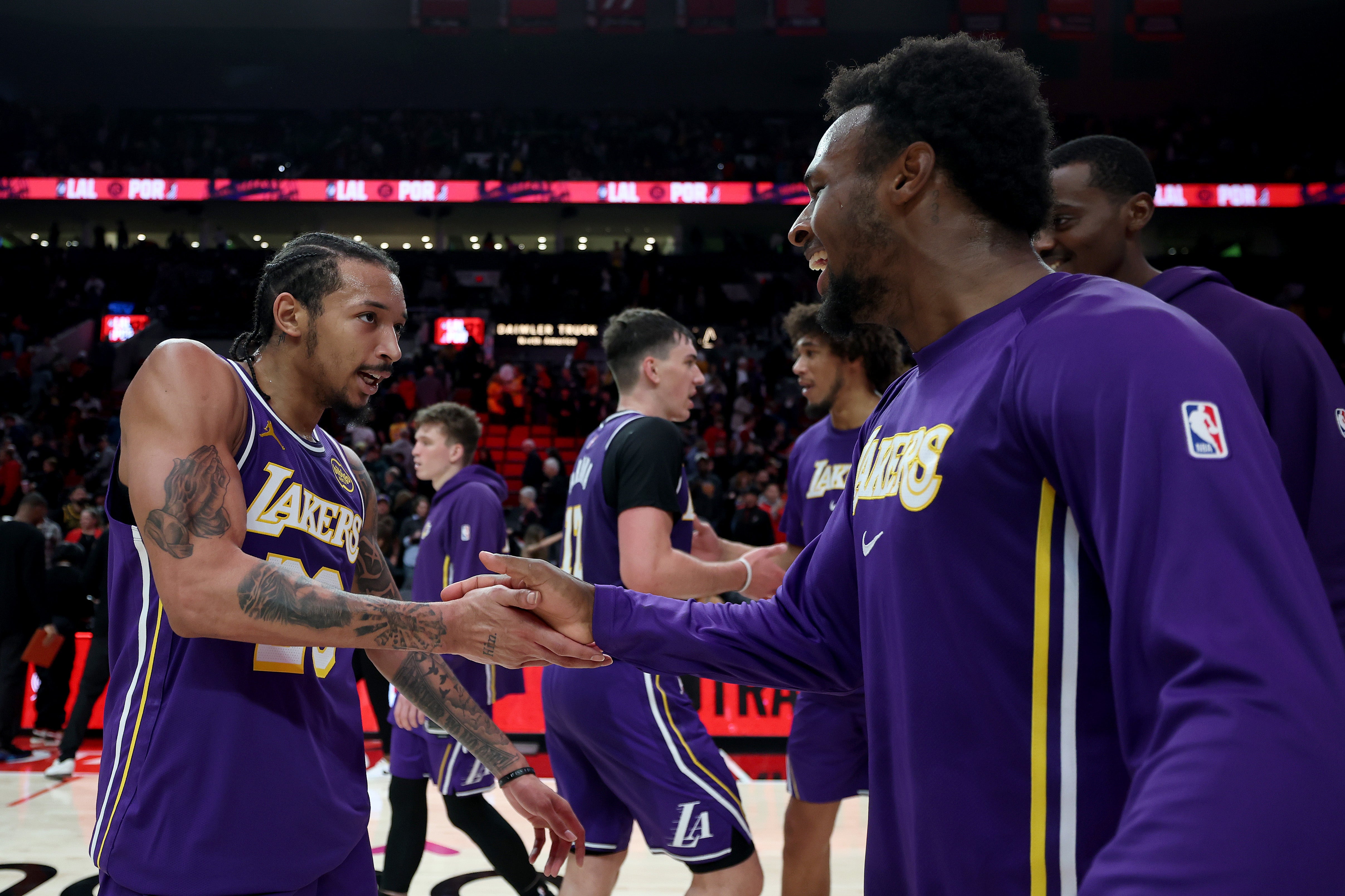 The Lakers won despite being short-handed on Monday night