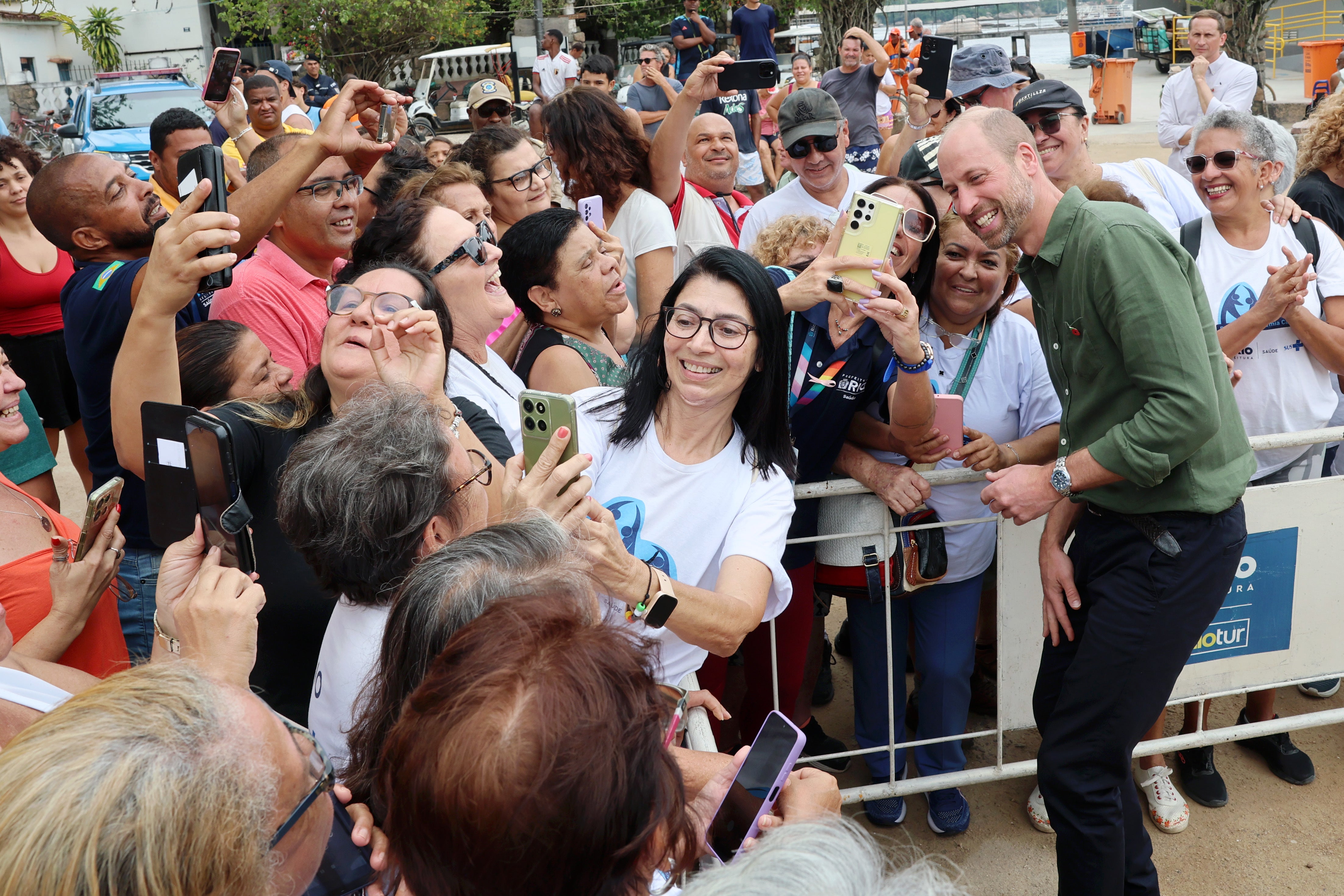 The island of around 5,000 residents has declared the visit “The Day Of The Prince”, and children were given time off school to see him